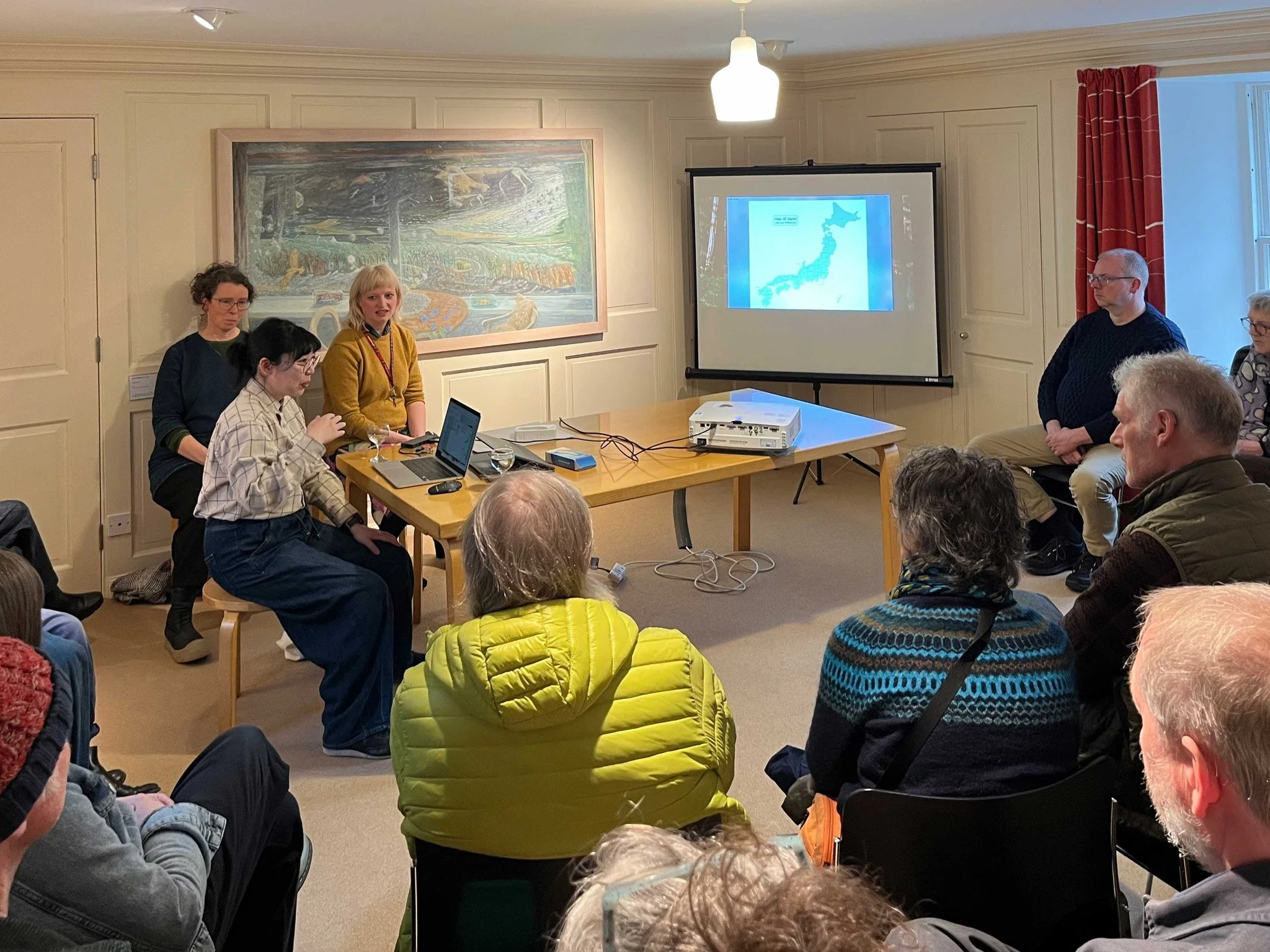 We were delighted to welcome Orkney based visual artist and writer @samclarkartwrite and Japanese artist Shinobu Daito to give a presentation at the gallery on Saturday about their experiences taking part in the Aomori Contemporary Art Centre + Pier 