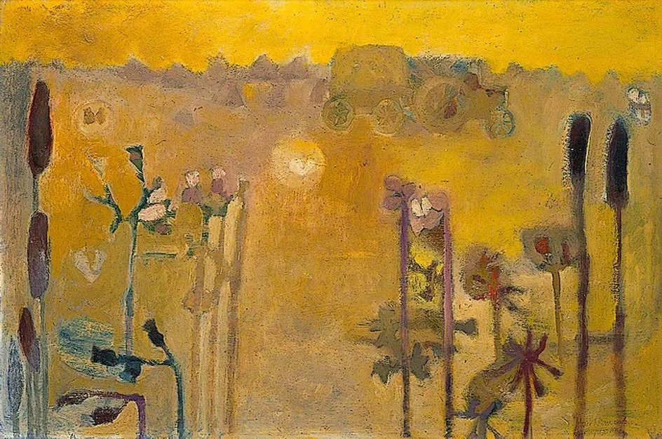 Today we are celebrating Bees and insects for World Bee Day in @artukdotorg #OnlineArtExchange

Enjoy: Moths and Men with Hay, August by Mary Newcomb (1922&ndash;2008) from the collection at Norfolk Museums Service  @norfolkmuseumservicedesign