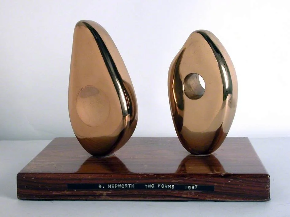 The theme for this week's @artukdotorg  #OnlineArtExchange is Gold, silver and bronze 

Great excuse to celebrate Two Forms (Orkney) (cast nine of an edition of nine, plus reserved copy) by Barbara Hepworth (1903&ndash;1975) from the @nationaltrust c