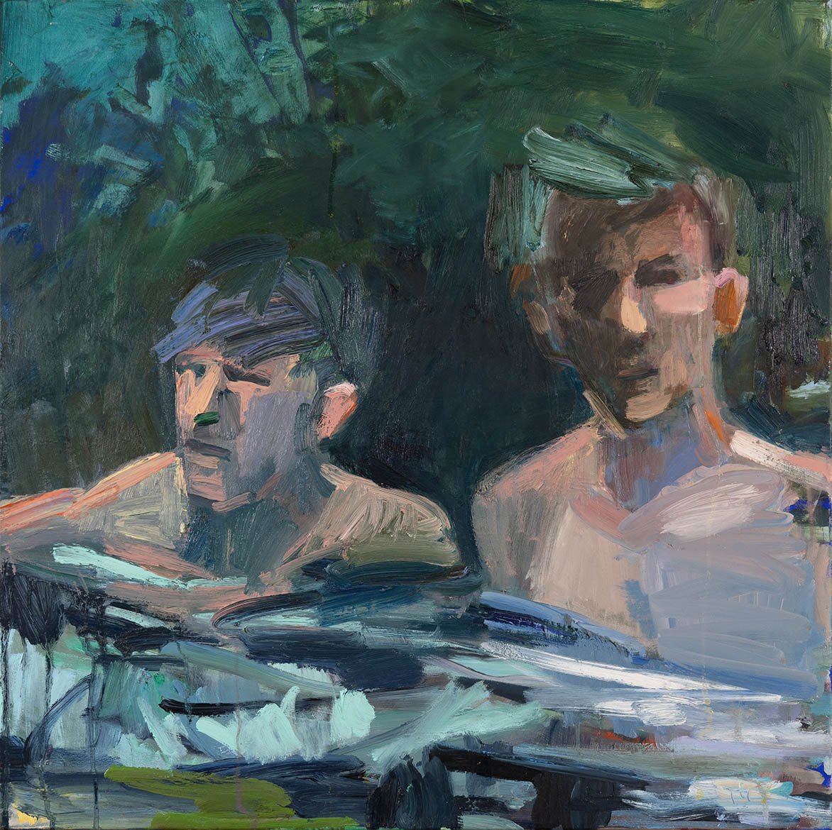 Night swimming, 2022 oil on polyester canvas 71 x 71 cm