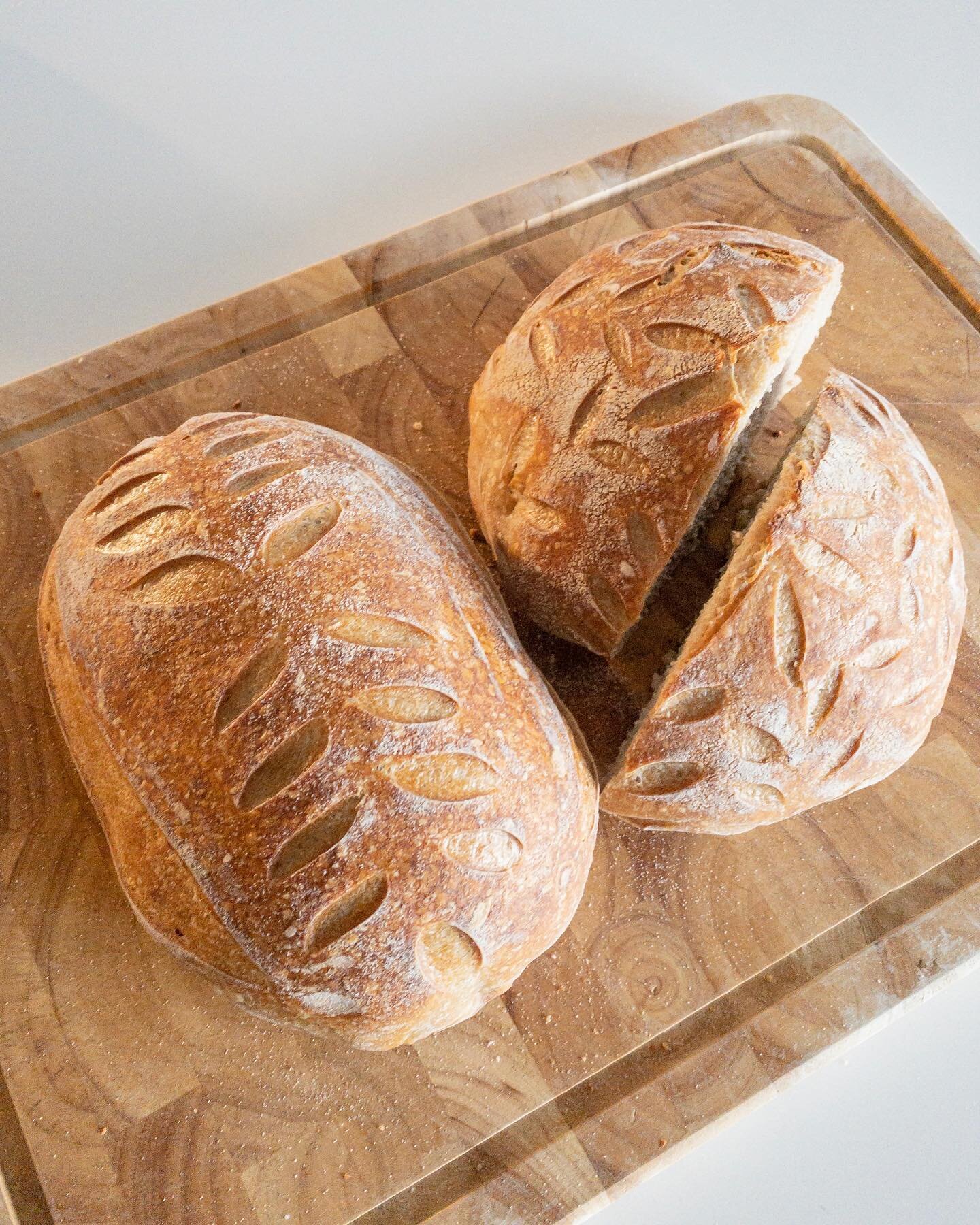 Big day for my baking bucket list - two lovely sourdough loaves made with my own starter. Crusty and delicious!