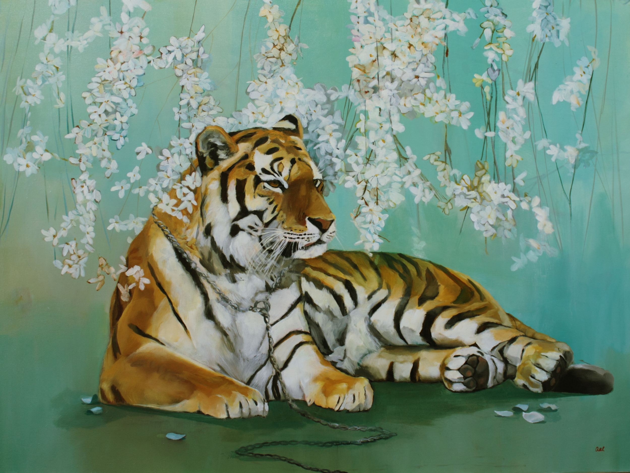 Tiger In The Cherry Blossoms