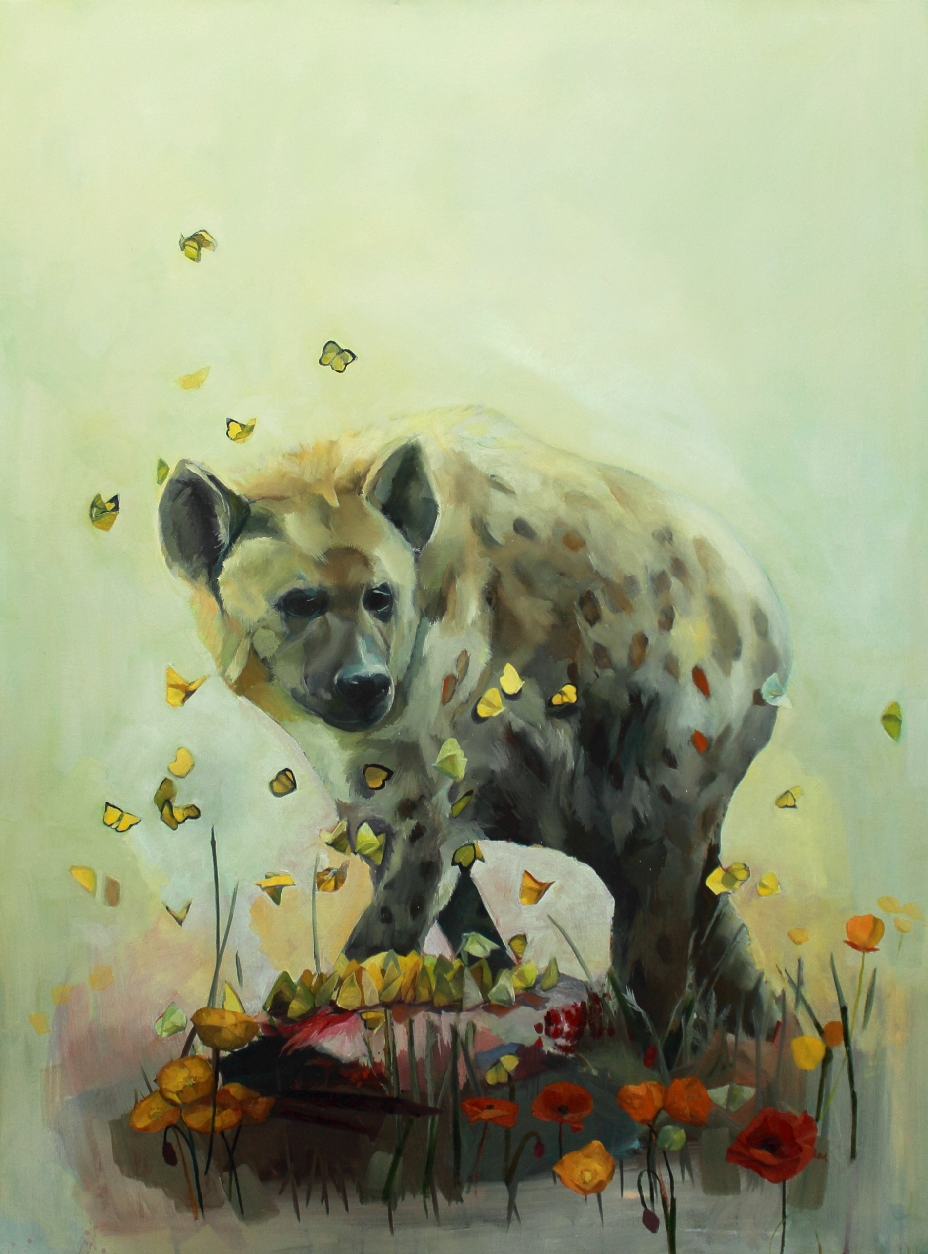 Hyena and Flamingo