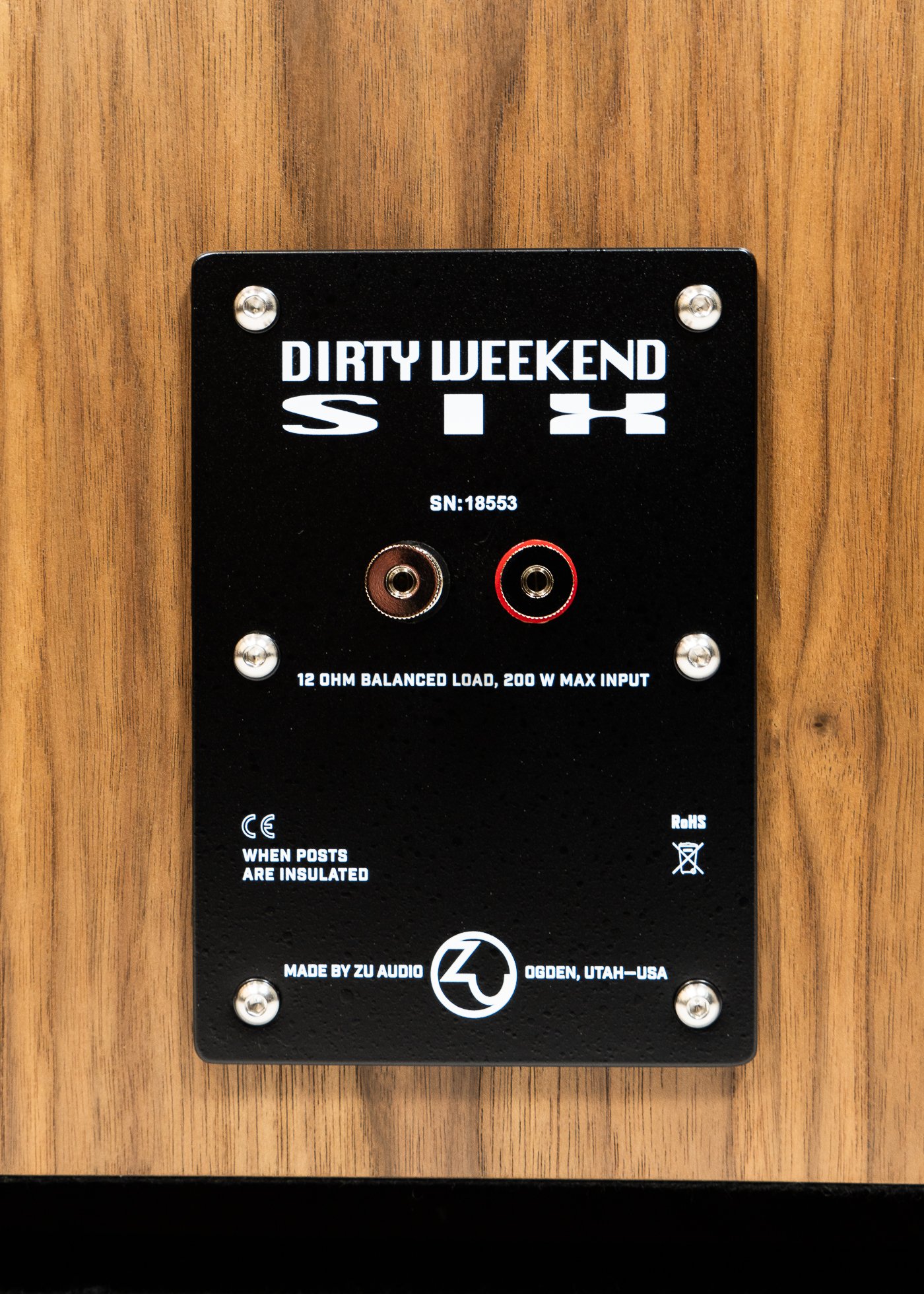 Nameplate of Zu DW-6 also showing connections.