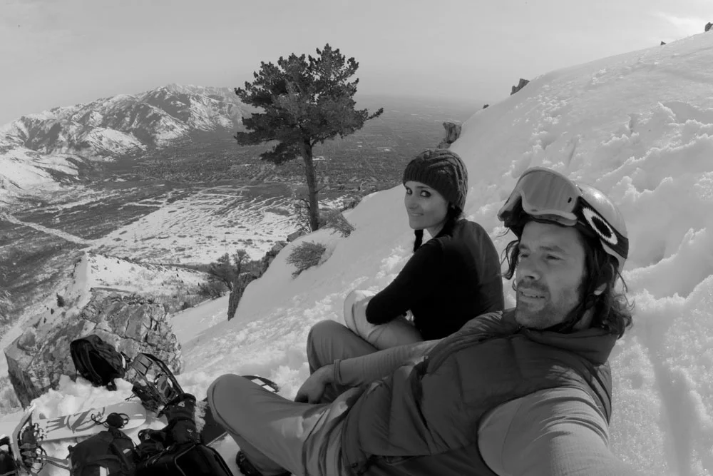 Sean and Manda, Ben Lomond face—west shoot decent.