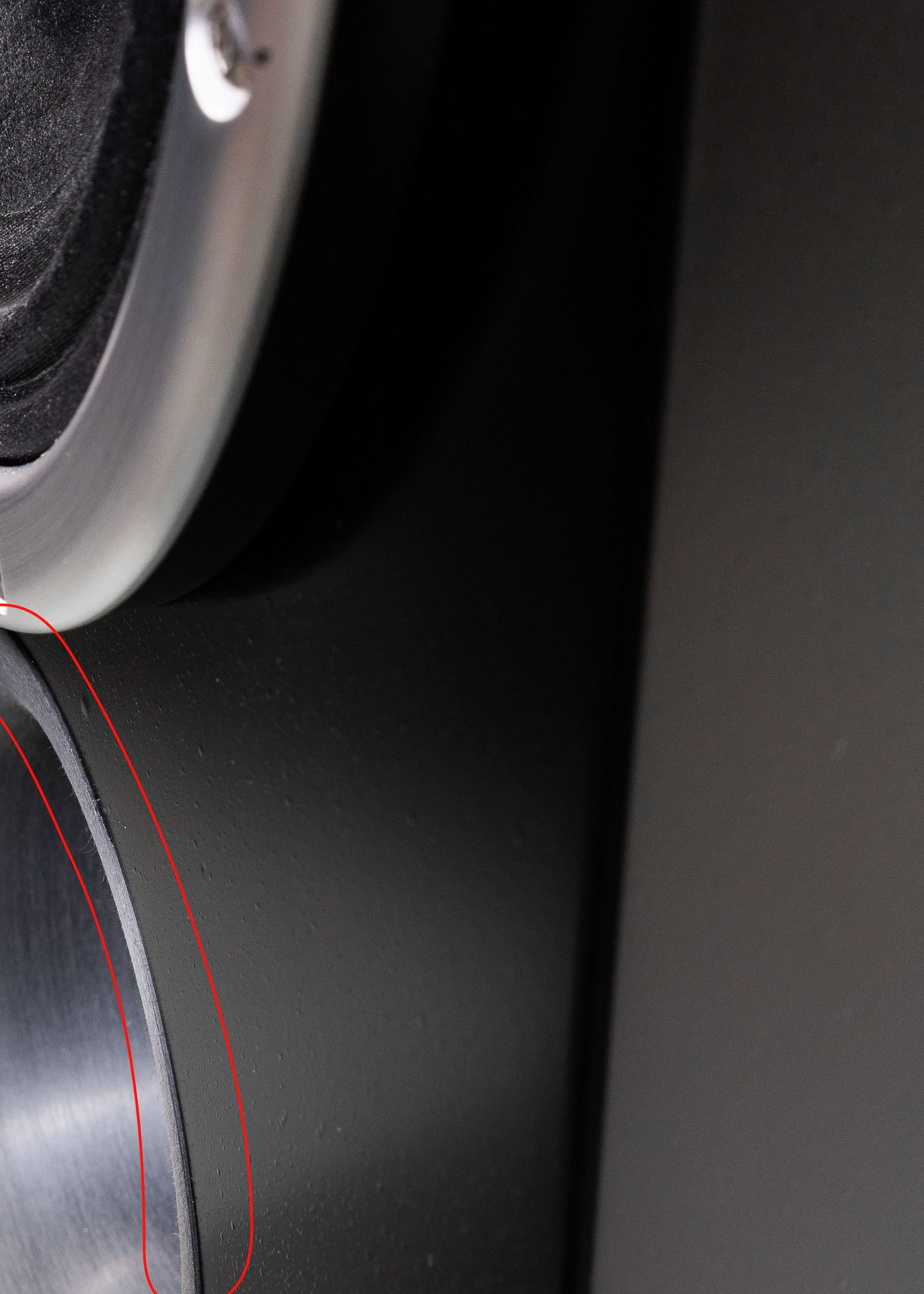 Closeup of DWX finished in black satin.