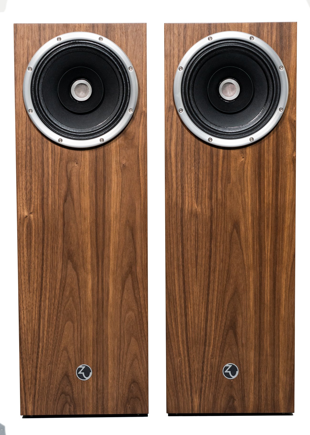 Zu Union Six loudspeaker finished in American walnut and silver trim - matched pair.