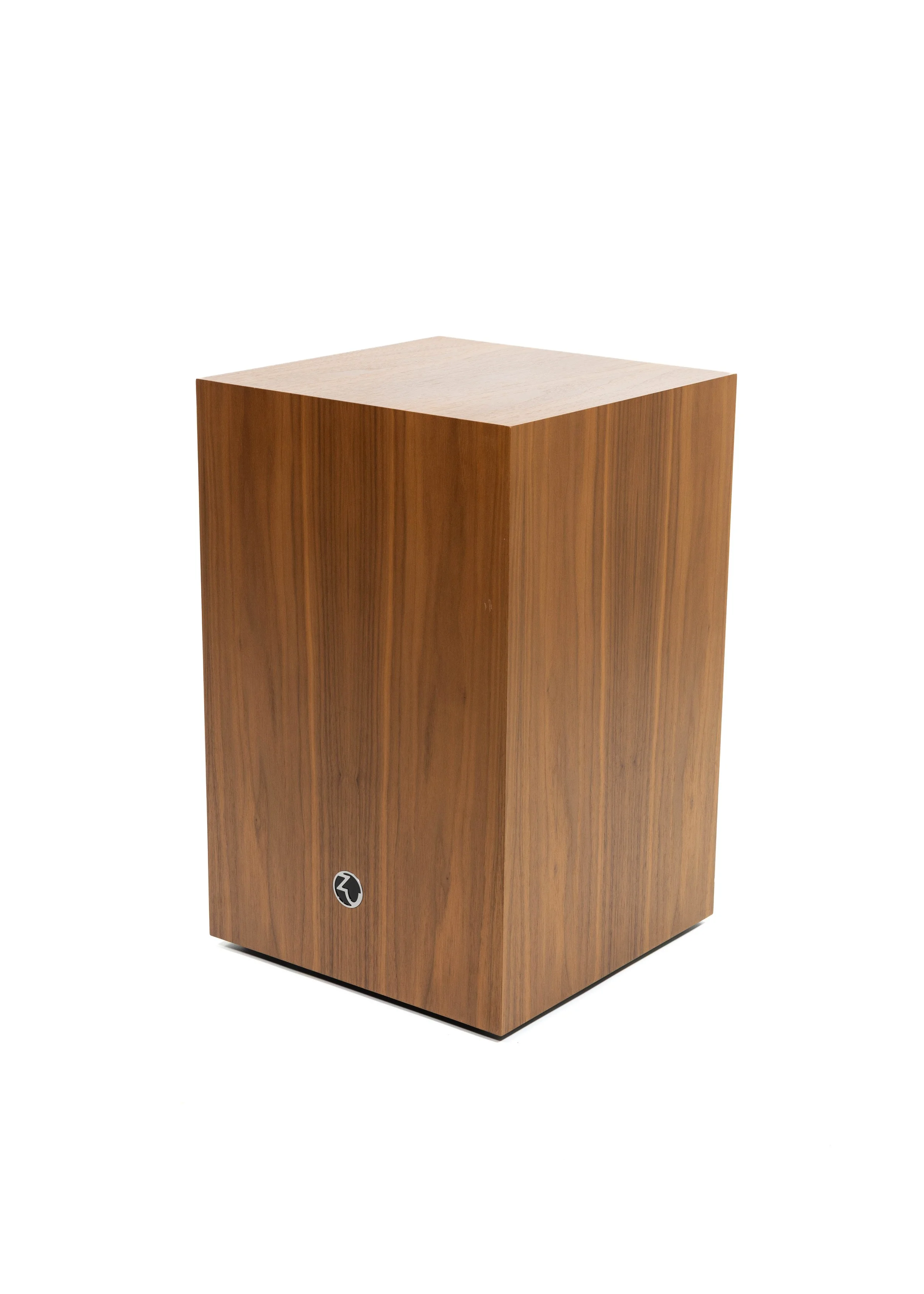 Photo of Zu Undertone subwoofer finished in American walnut.