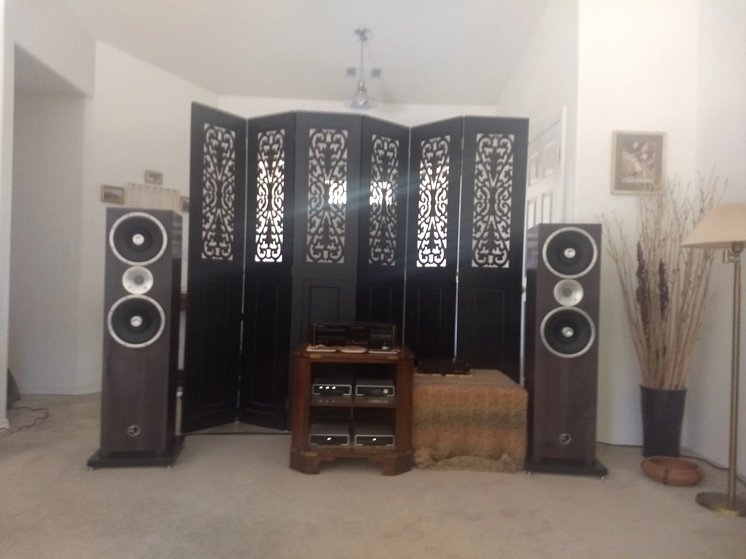 System is a M2TECH class D Young MkIII DAC and control module with Crosby Amps in mono mode. Also use a MHDT PAGODA Dac. I upgraded my Omens with the bases and Jupiter caps. 