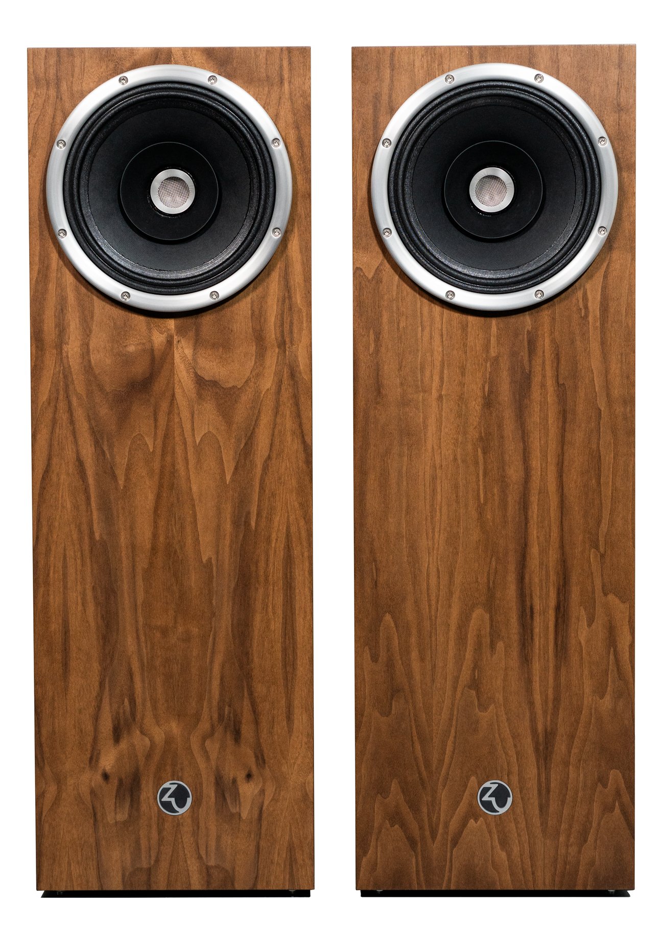 Photo of Zu Union Six finished in American walnut and silver trim - matched pair.