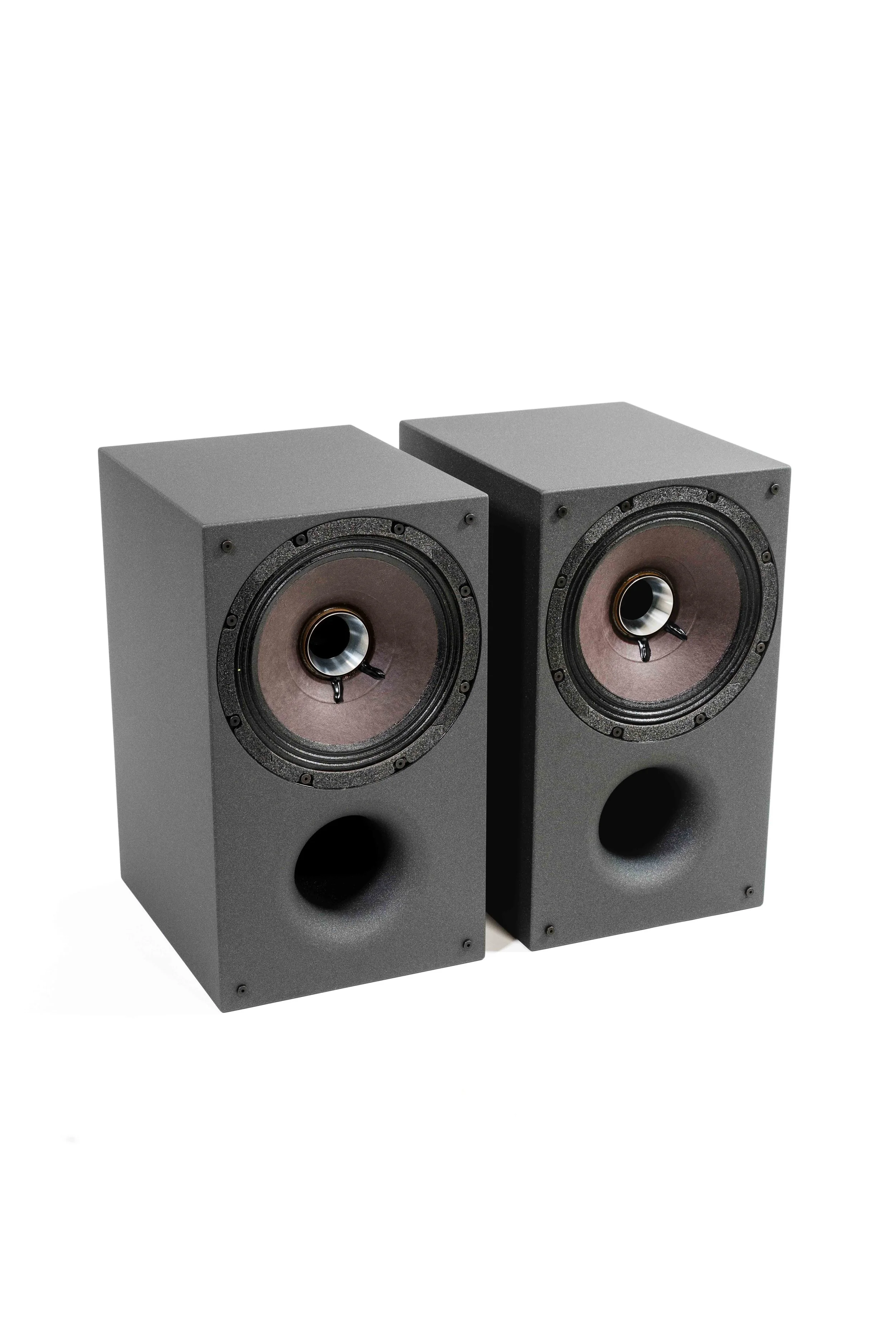 Zu Method Bookshelf pair finished in cosmic carbon including port tube.