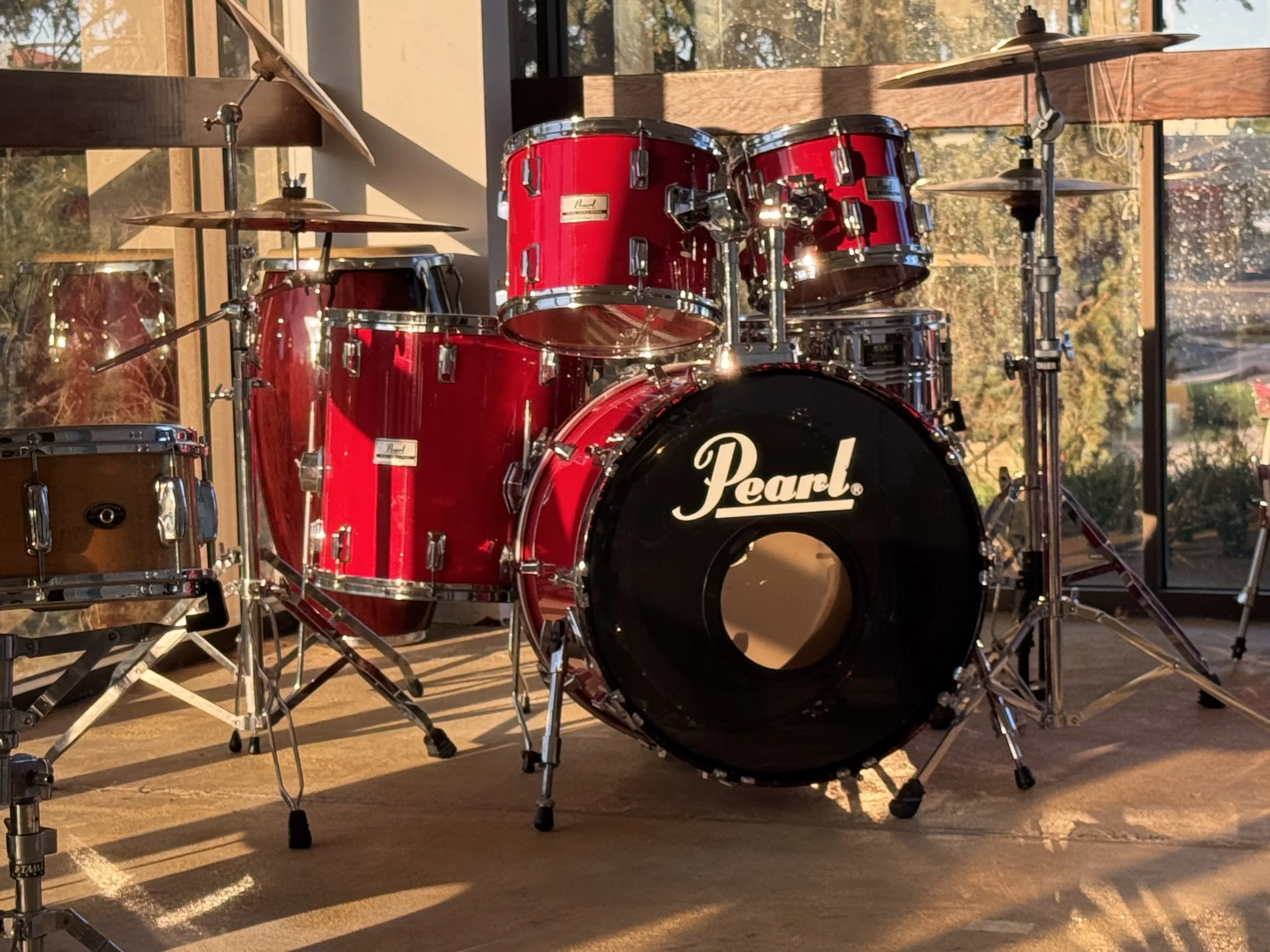 Pearl WLX World Series drum set Zildjian cymbals FERRARI RED!!