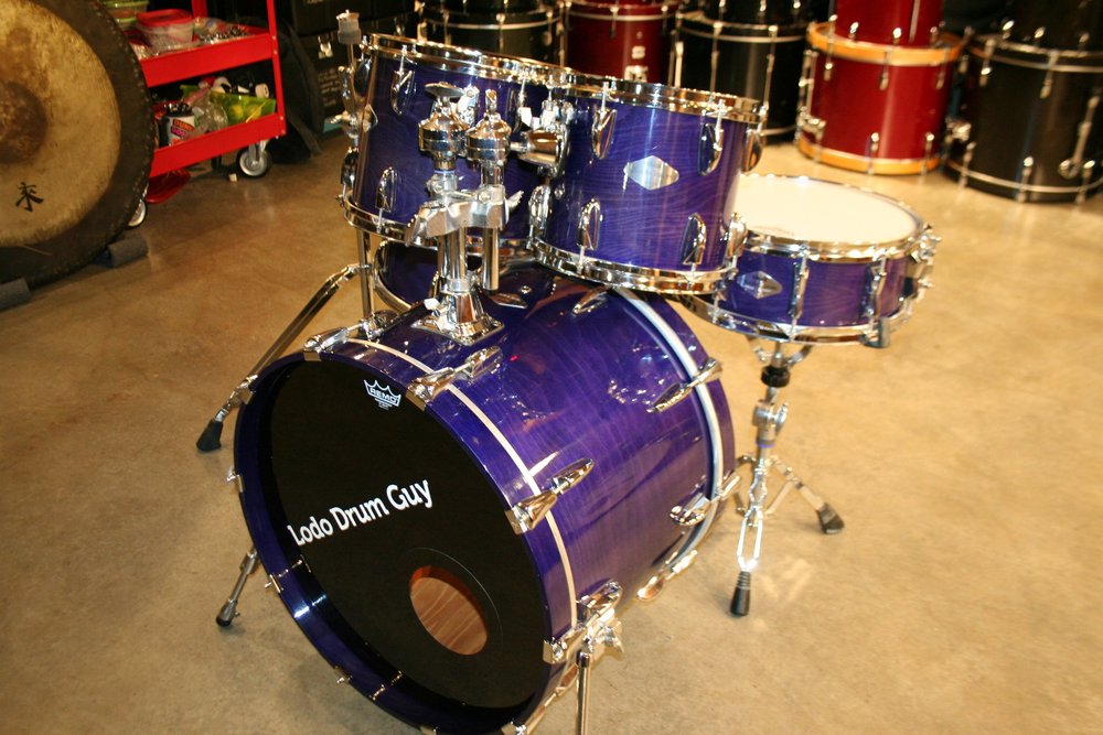 Drum Kits-Yamaha BEECH Custom drum set Zildjian A Custom BLUEBERRY