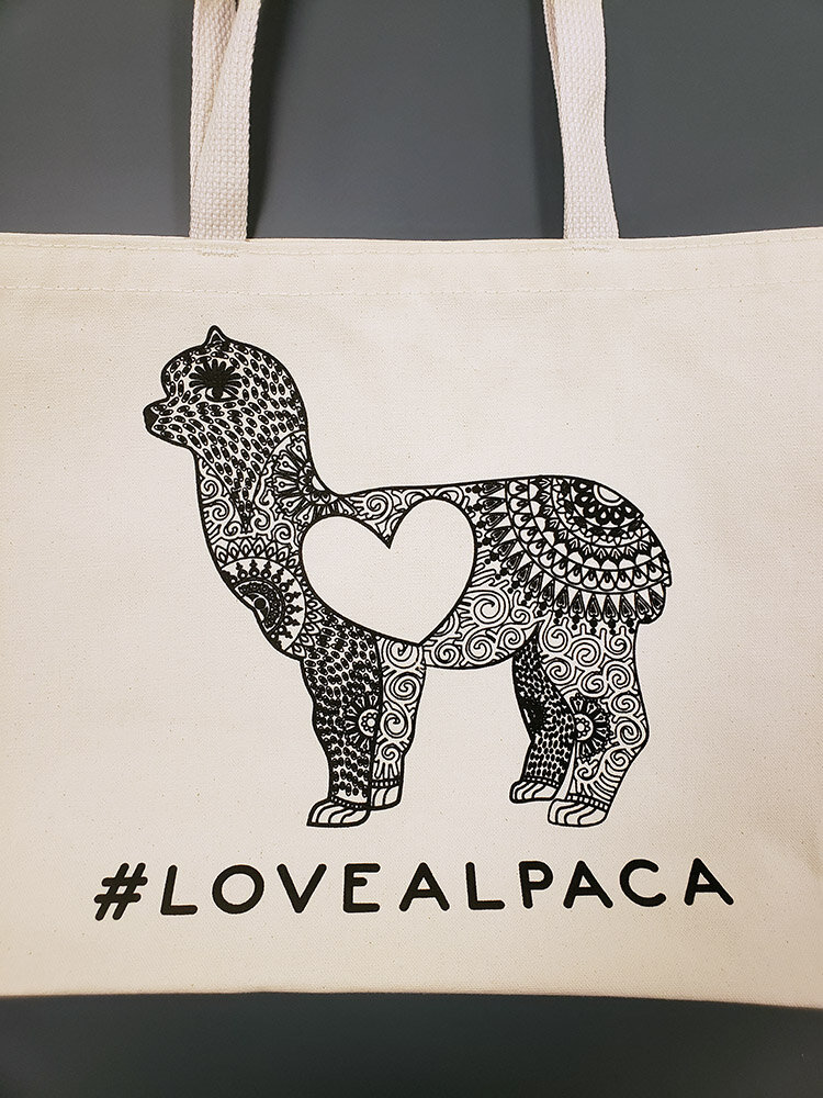 Alpaca Bag - No Prob-llama. Limited edition handsigned print. |  Squidoodleshop