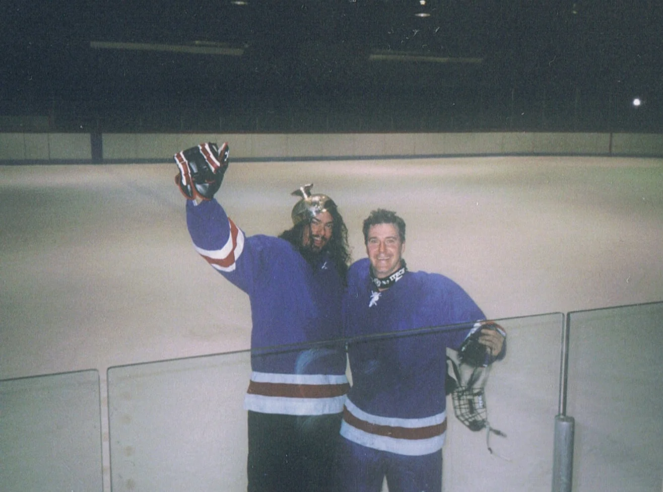 Avec Steve dans la cathédrale sportive que nous avons contribués à sauver 