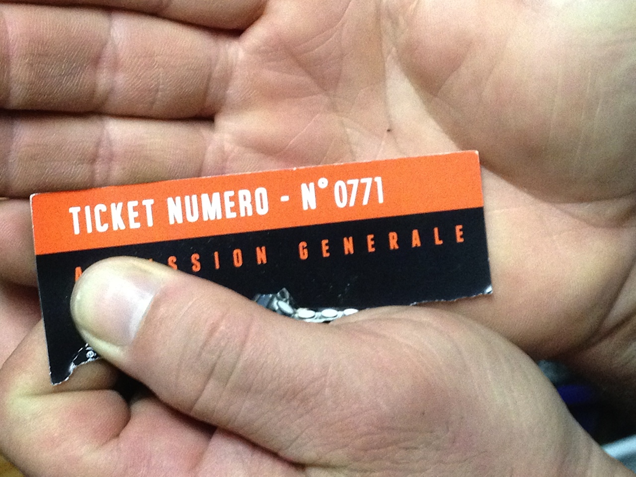 Winning ticket for the bonus draw of the Montreal Canadiens signed hockey stick.