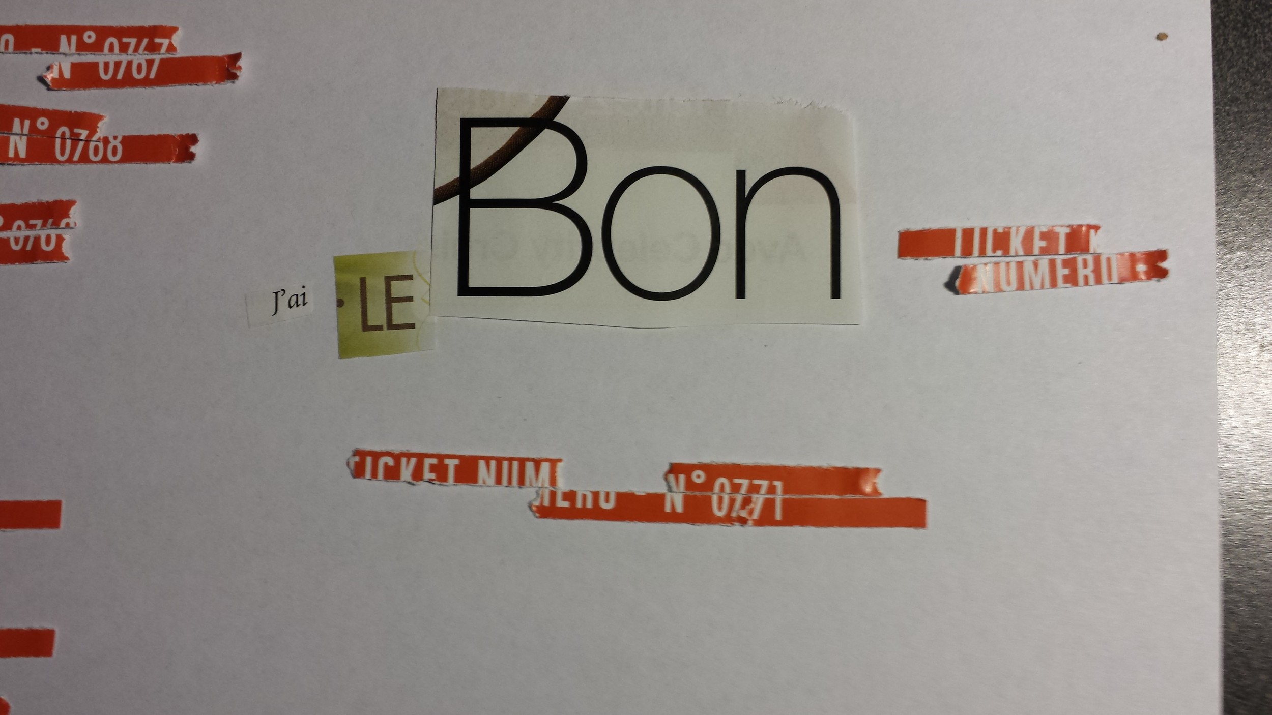 Le billets gagnant de Benoit recomposé