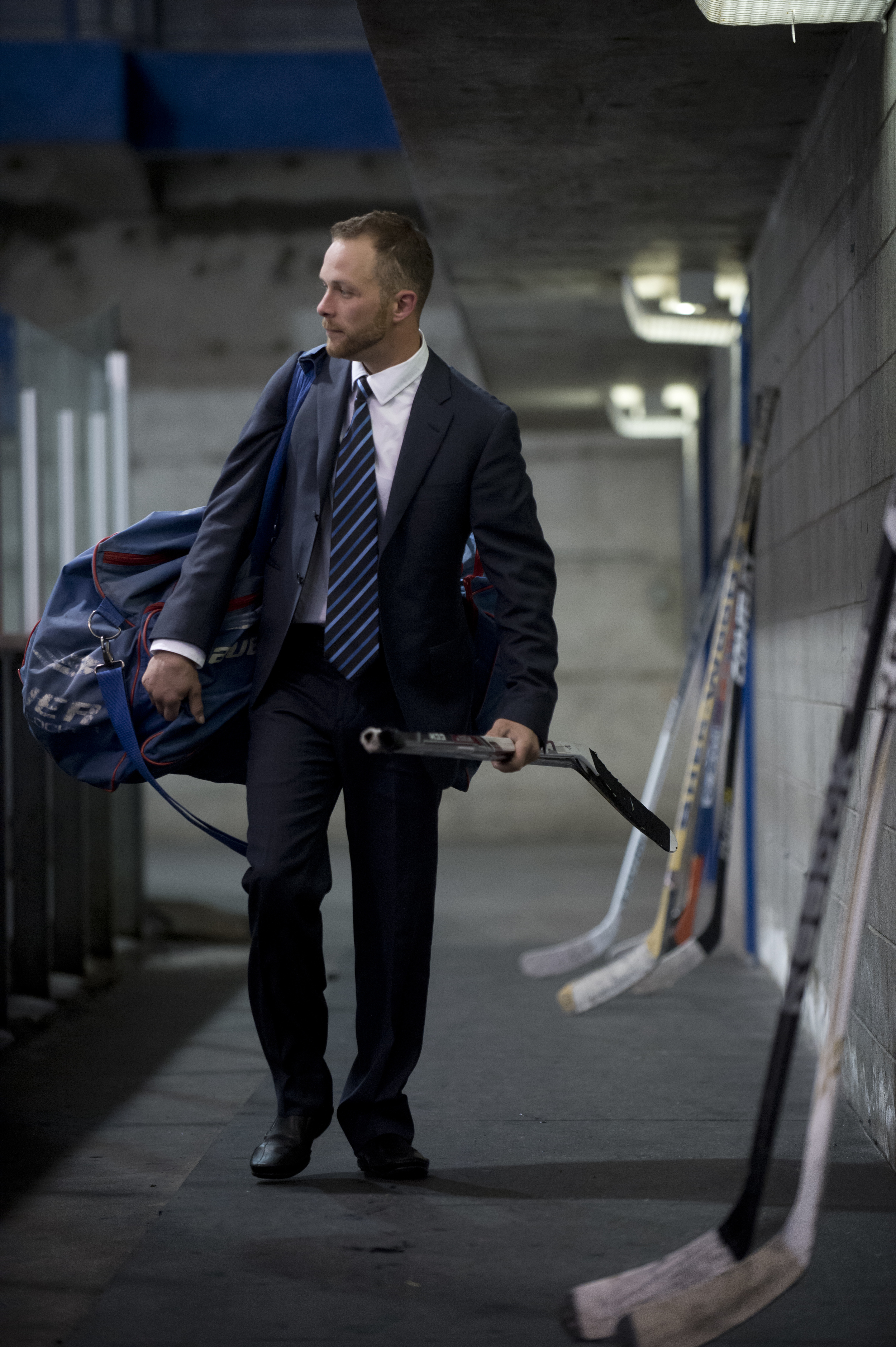 Eric Champagne l'assistant capitaine des Vipers lors de son arrivé à l'amphi théâtre Notre-Dame pour son premier match officiel dans la LFA. "Setting a new standard" (photo Bruno Petrozza)