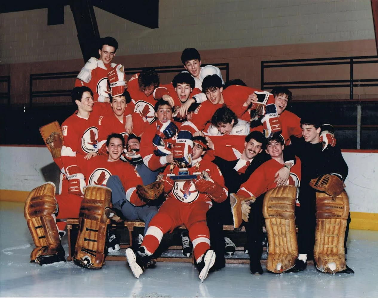 The Red Machine's championship with buddies Boubs, Rick and Ray.