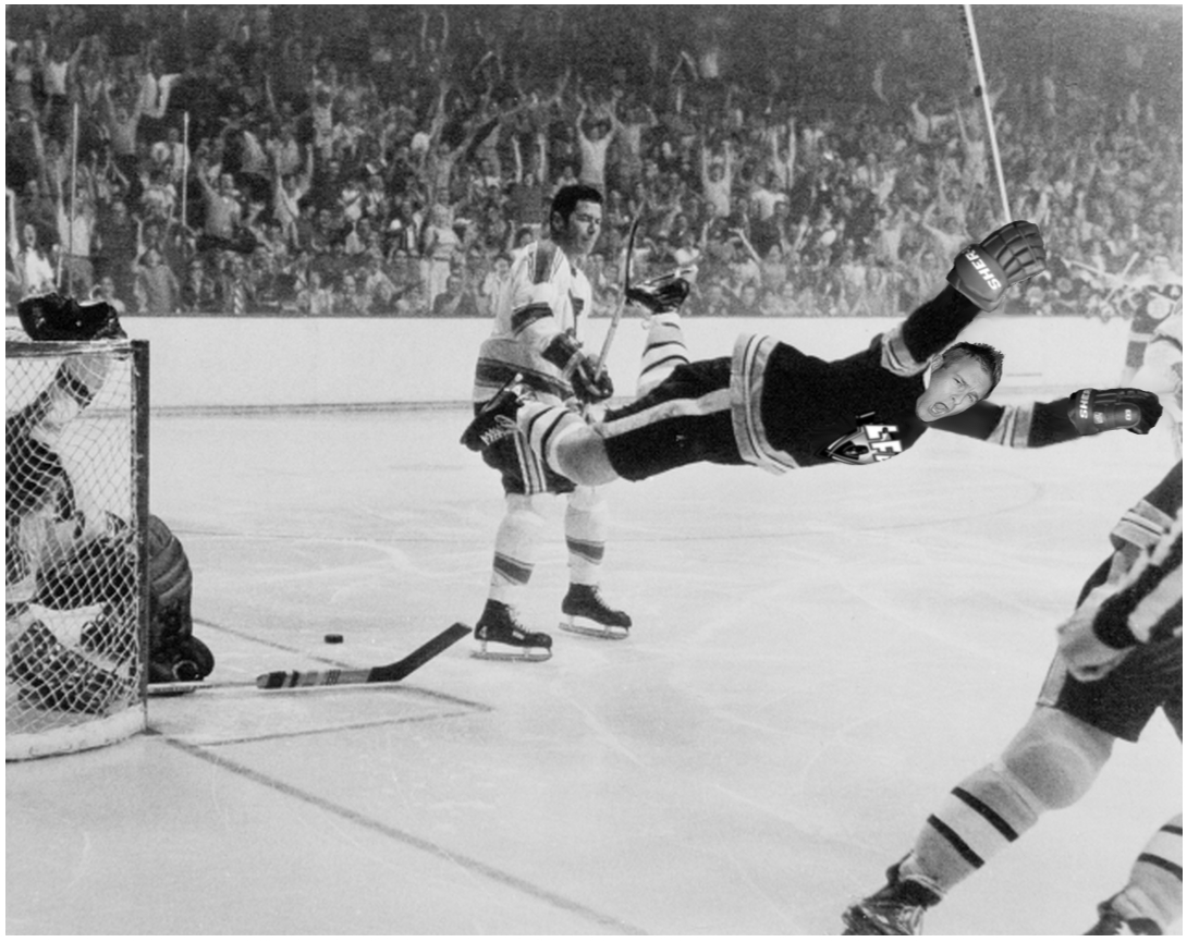 BRADFORD REDPATH GAGNANT DU JOUEUR DU MOIS LFA APRÈS UN GROS BUT LORS D'UN DE SES FANTASMES DE HOCKEYEUR (PHOTO-MONTAGE TOTEM URBAIN)