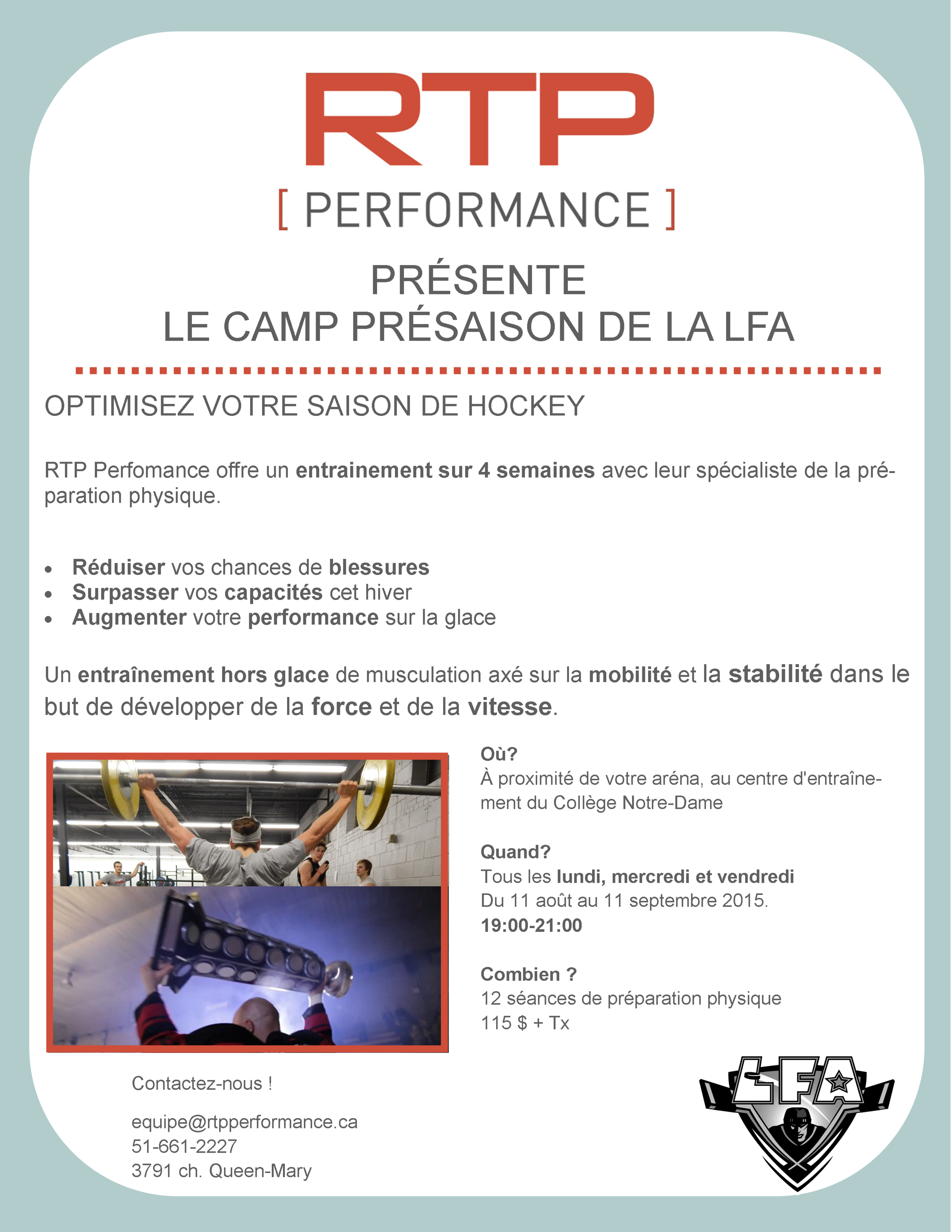 R éservez votre place equipe@rtpperformance.ca