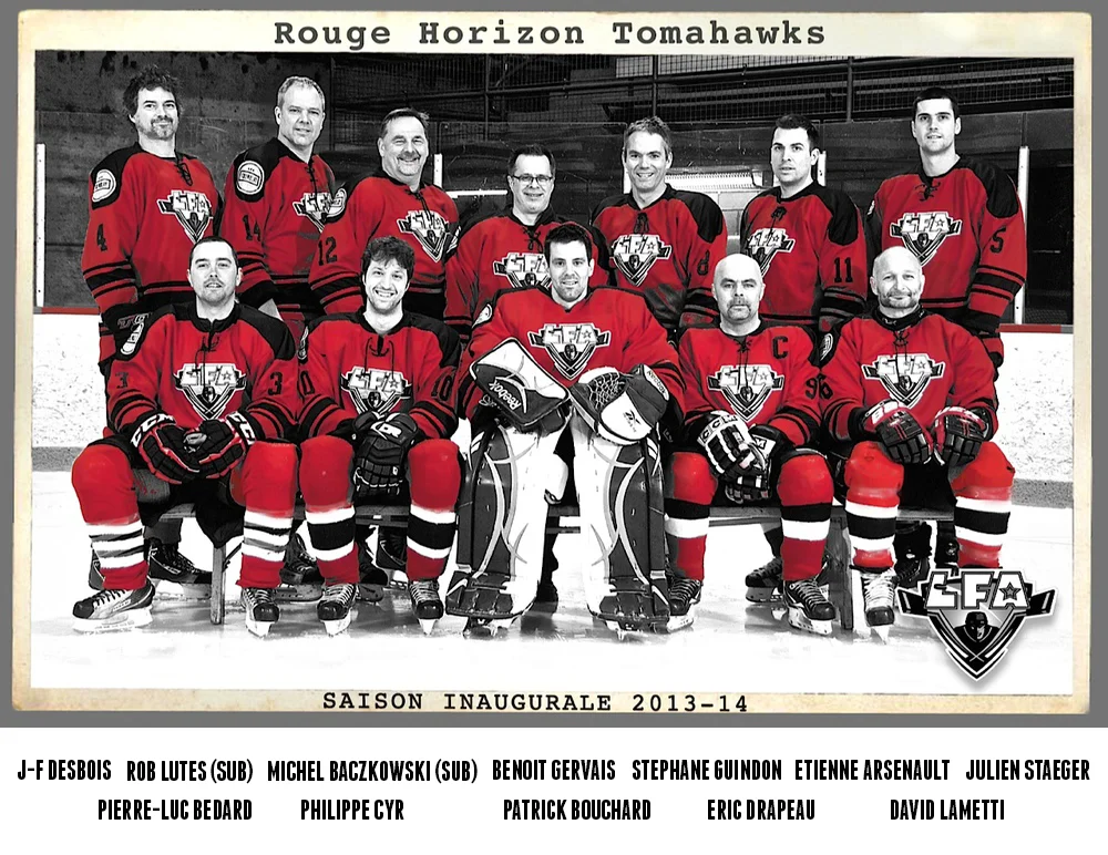 DAVID LAMETTI MEMBRE DES TOMAHAWKS DE ROUGE HORIZON LORS DE L’ANNÉE INAUGURALE DE LA LFA EN 2013-2014