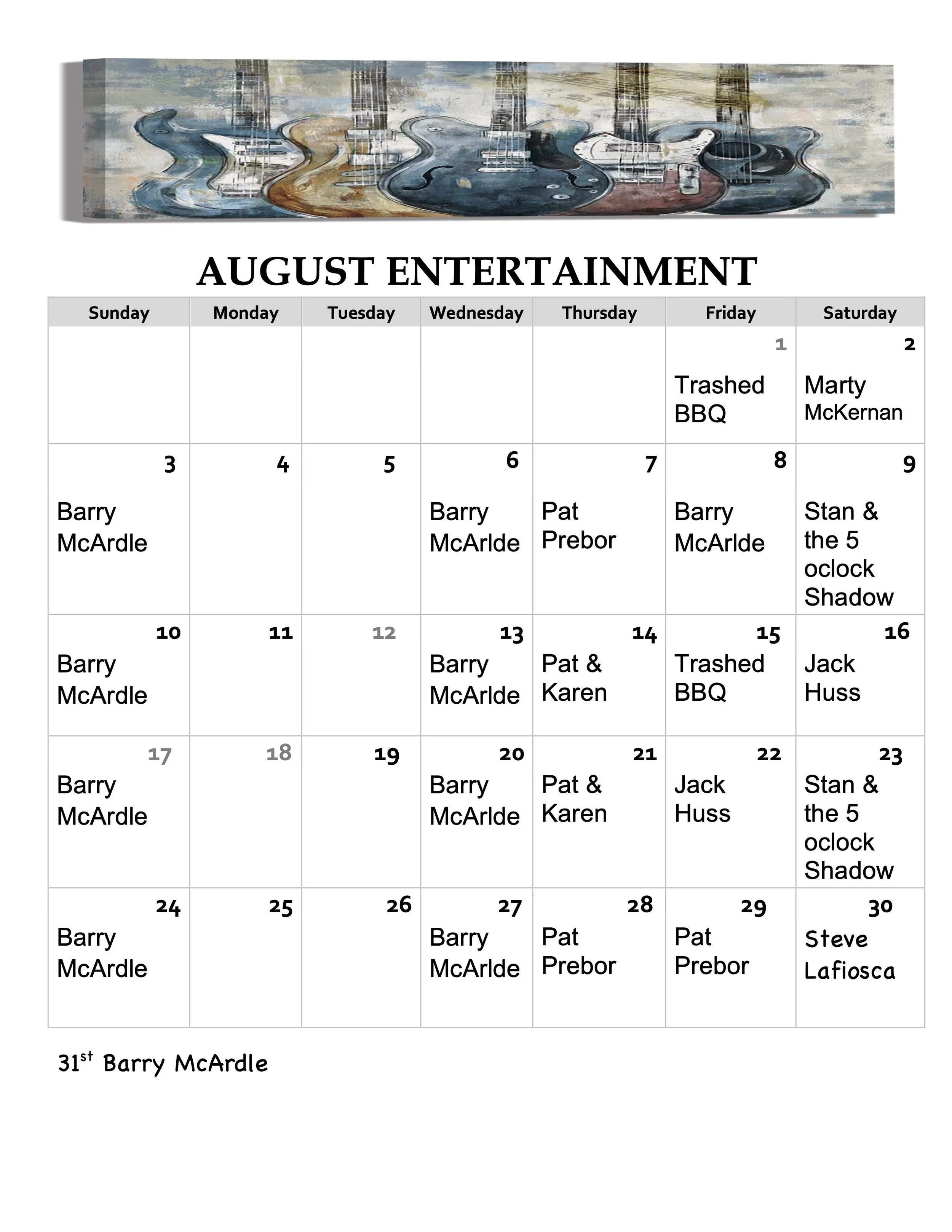 August Entertainment