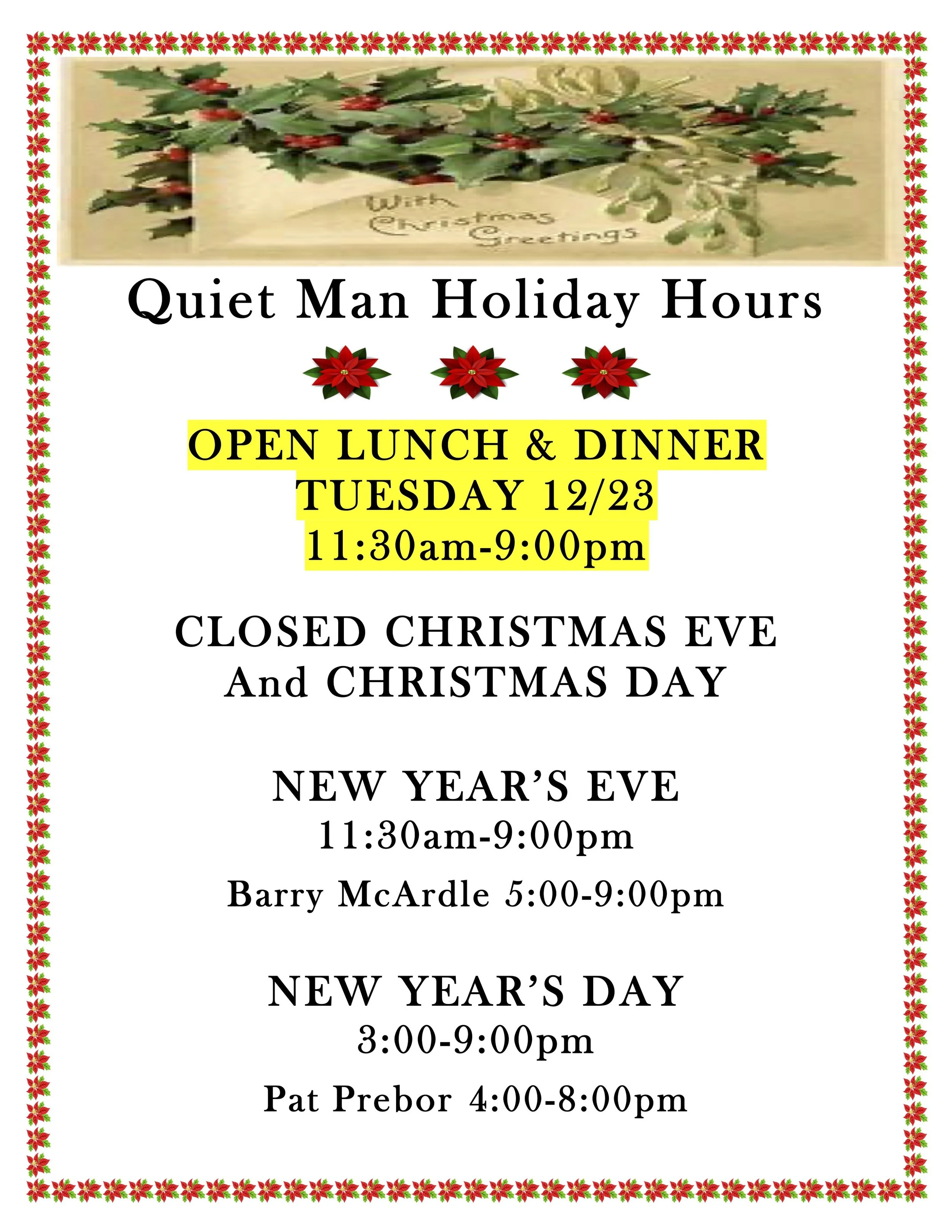 Christmas Hours