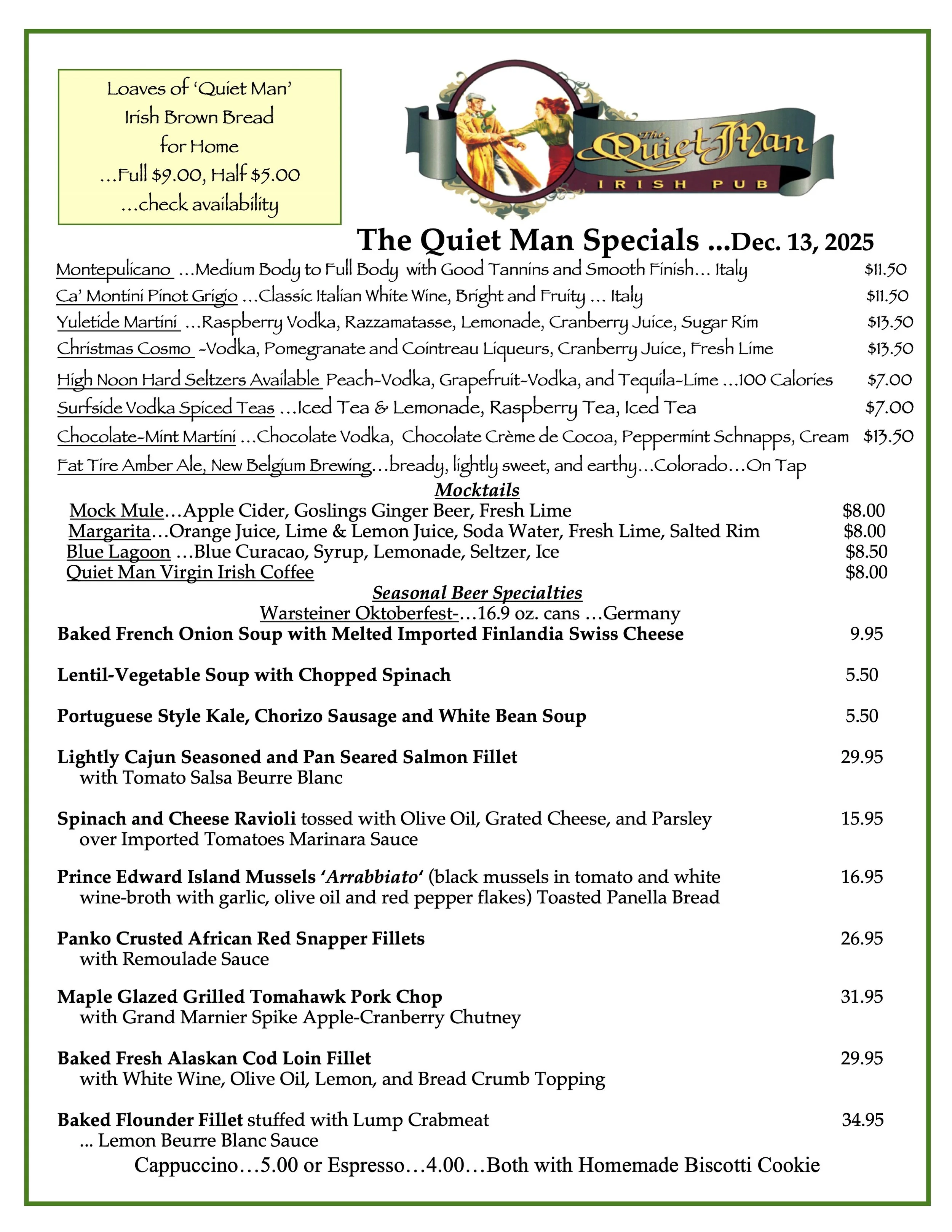 Daily Specials