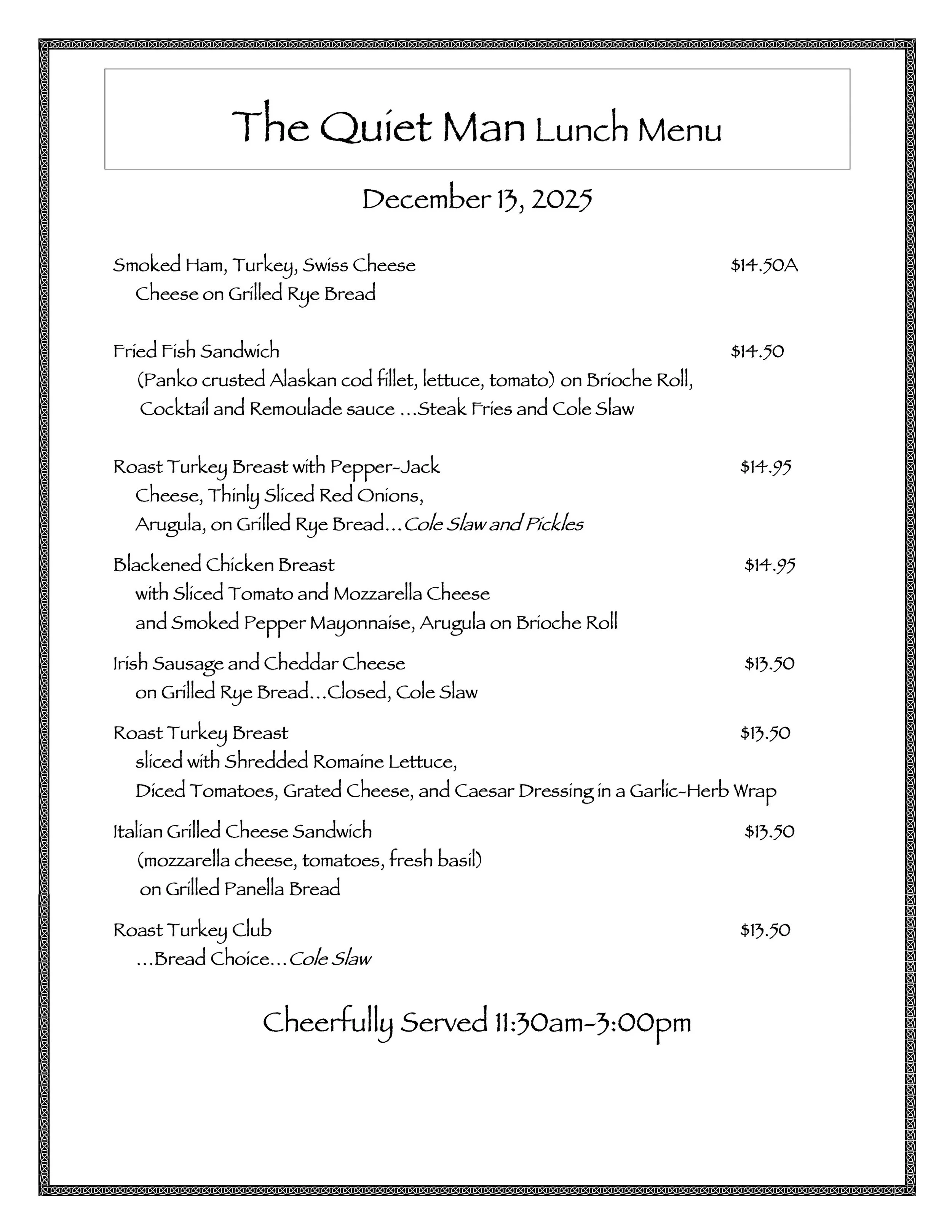 Lunch Specials