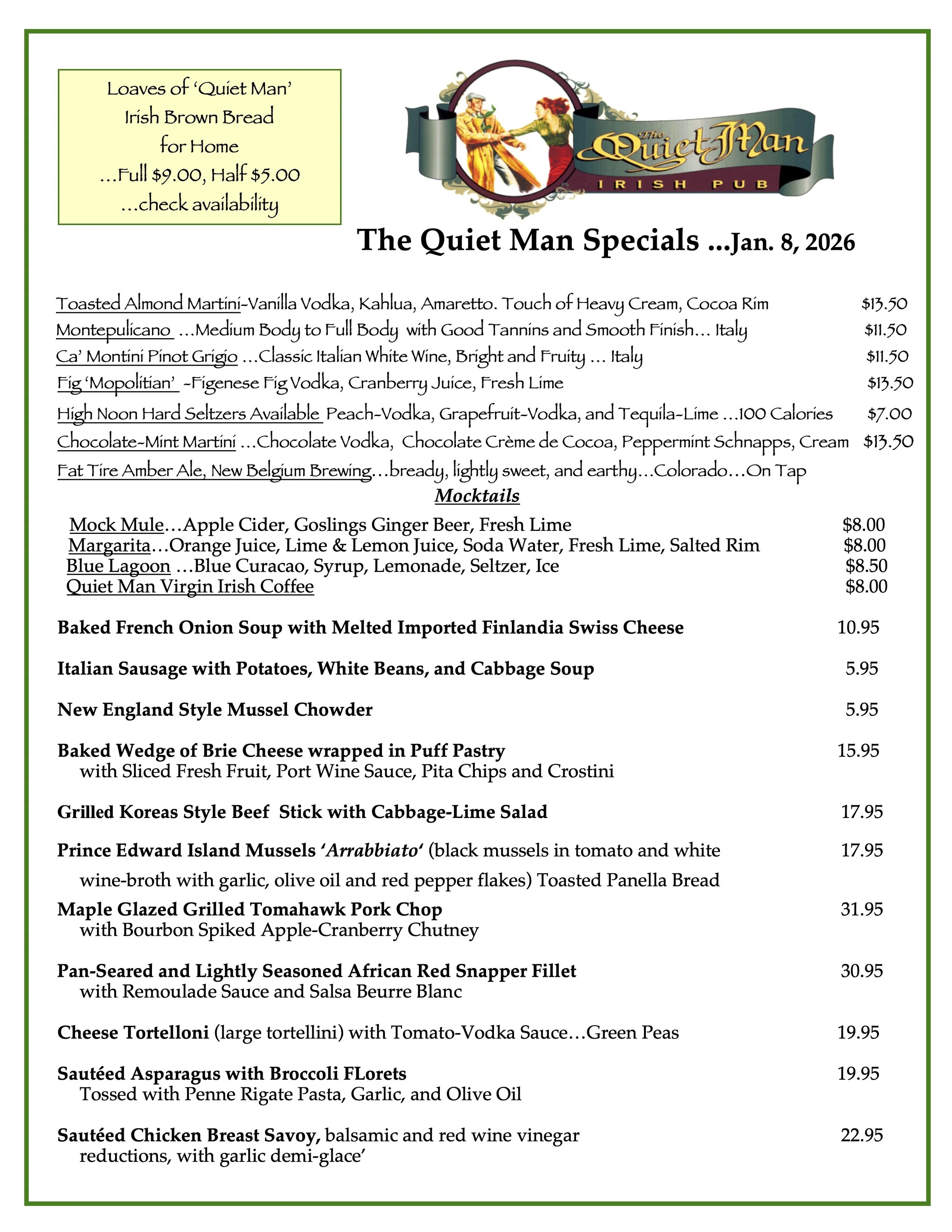 Daily Specials