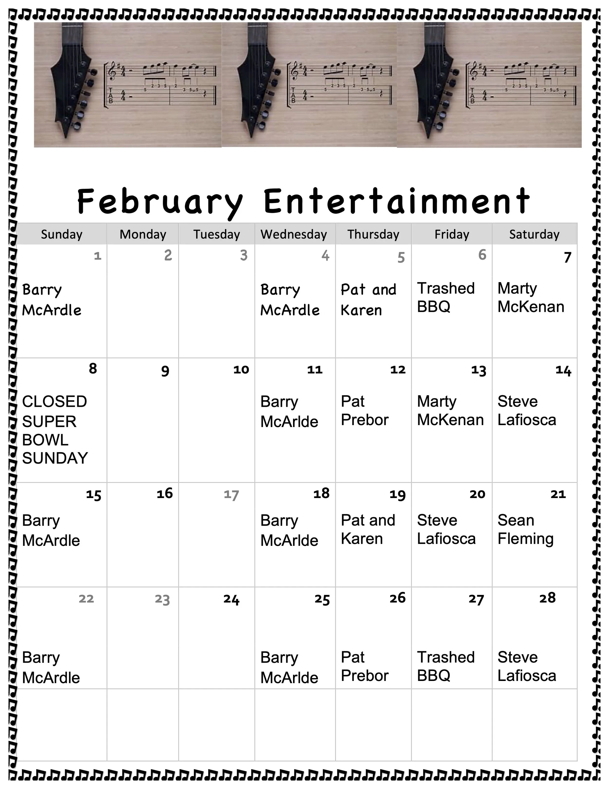 February Entertainment