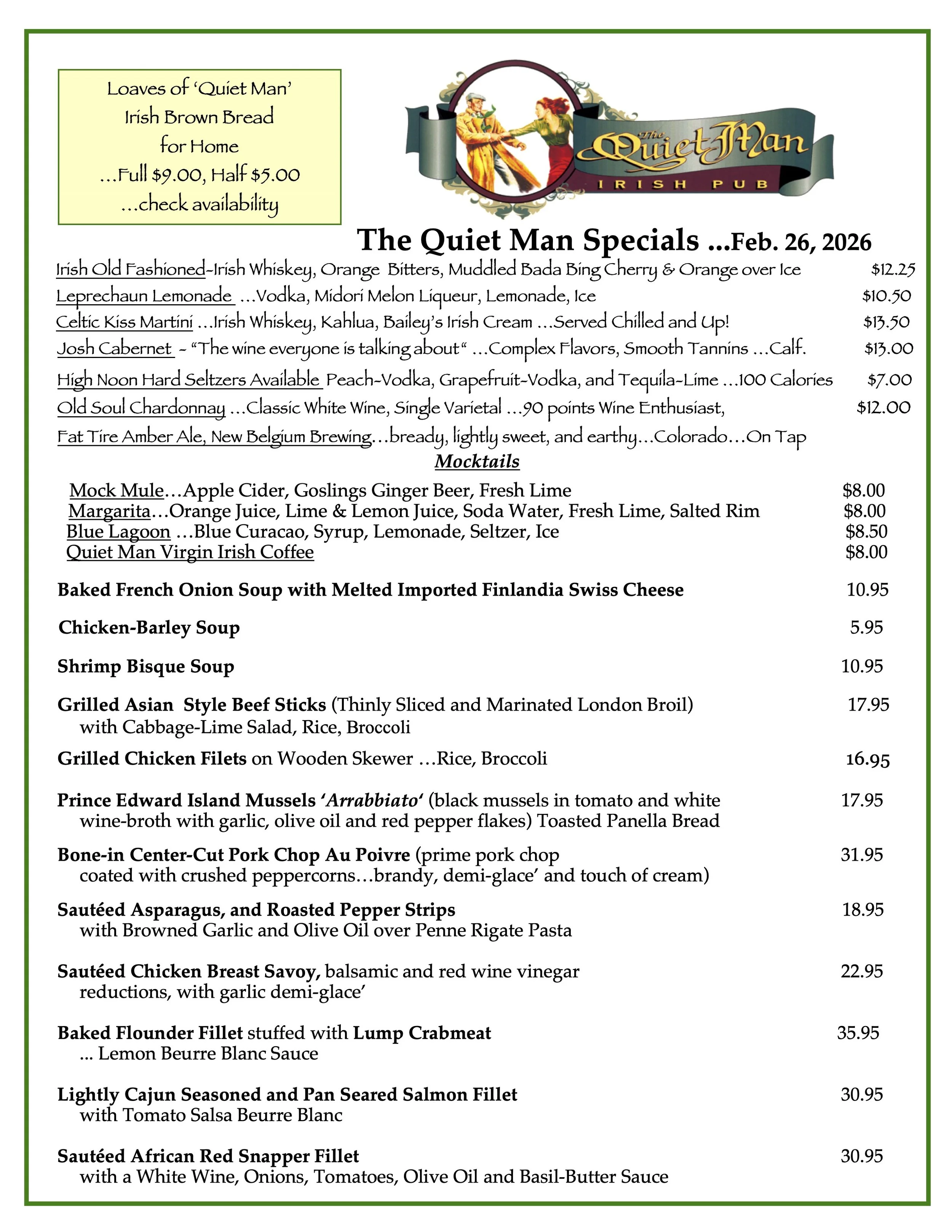 Daily Specials