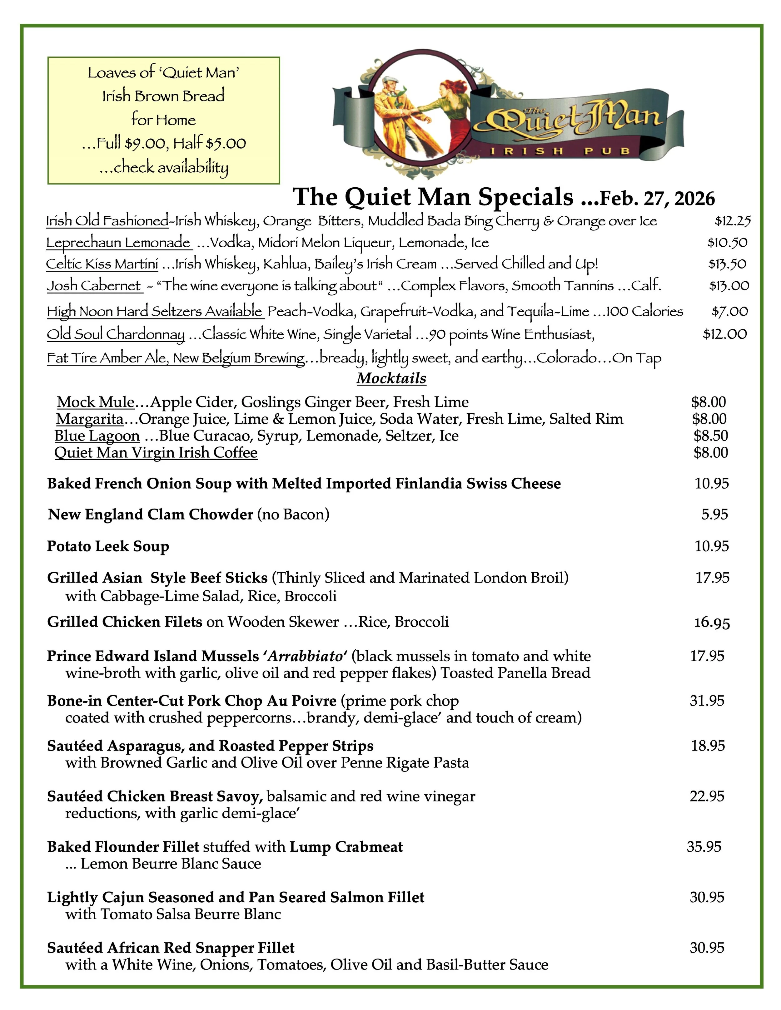 Daily Specials