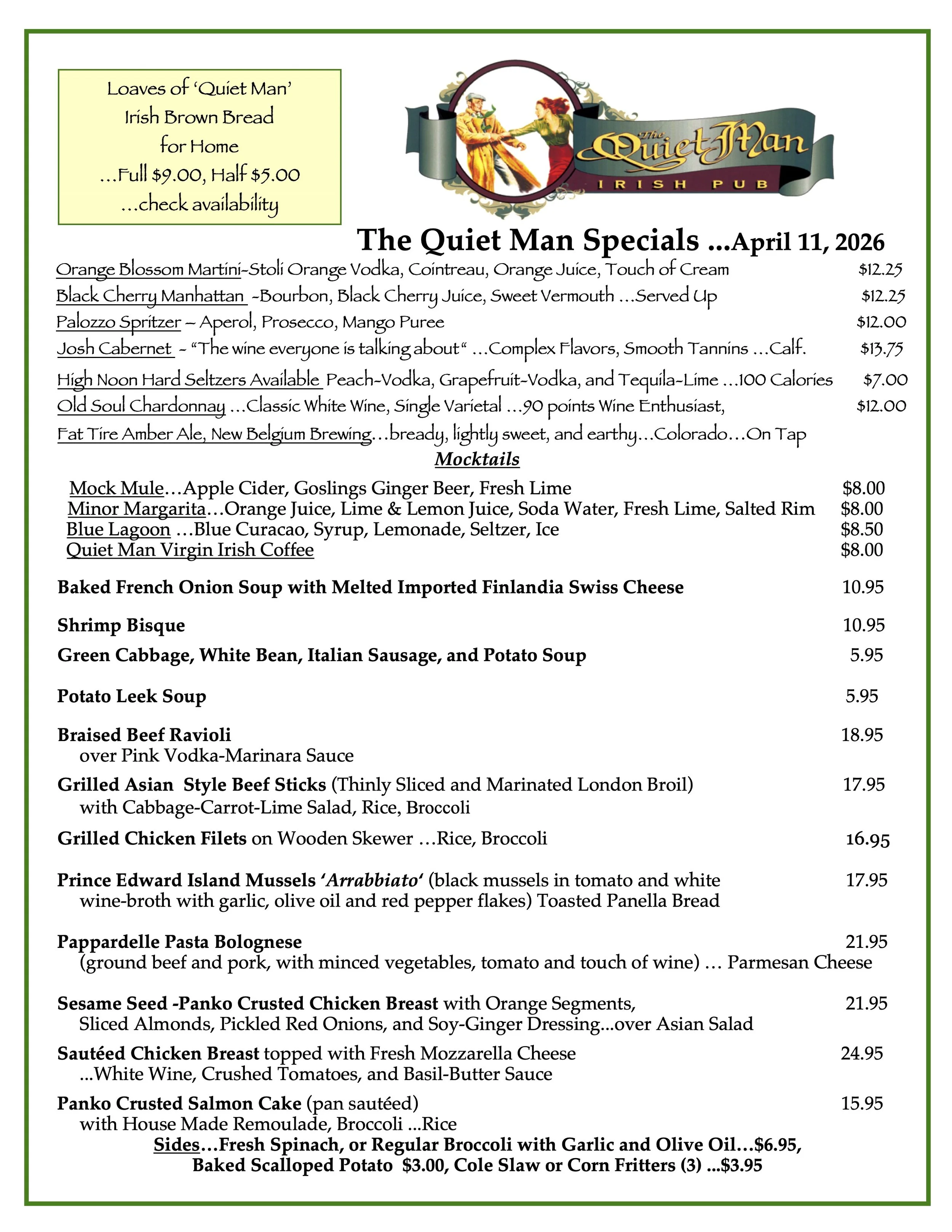 Daily Specials