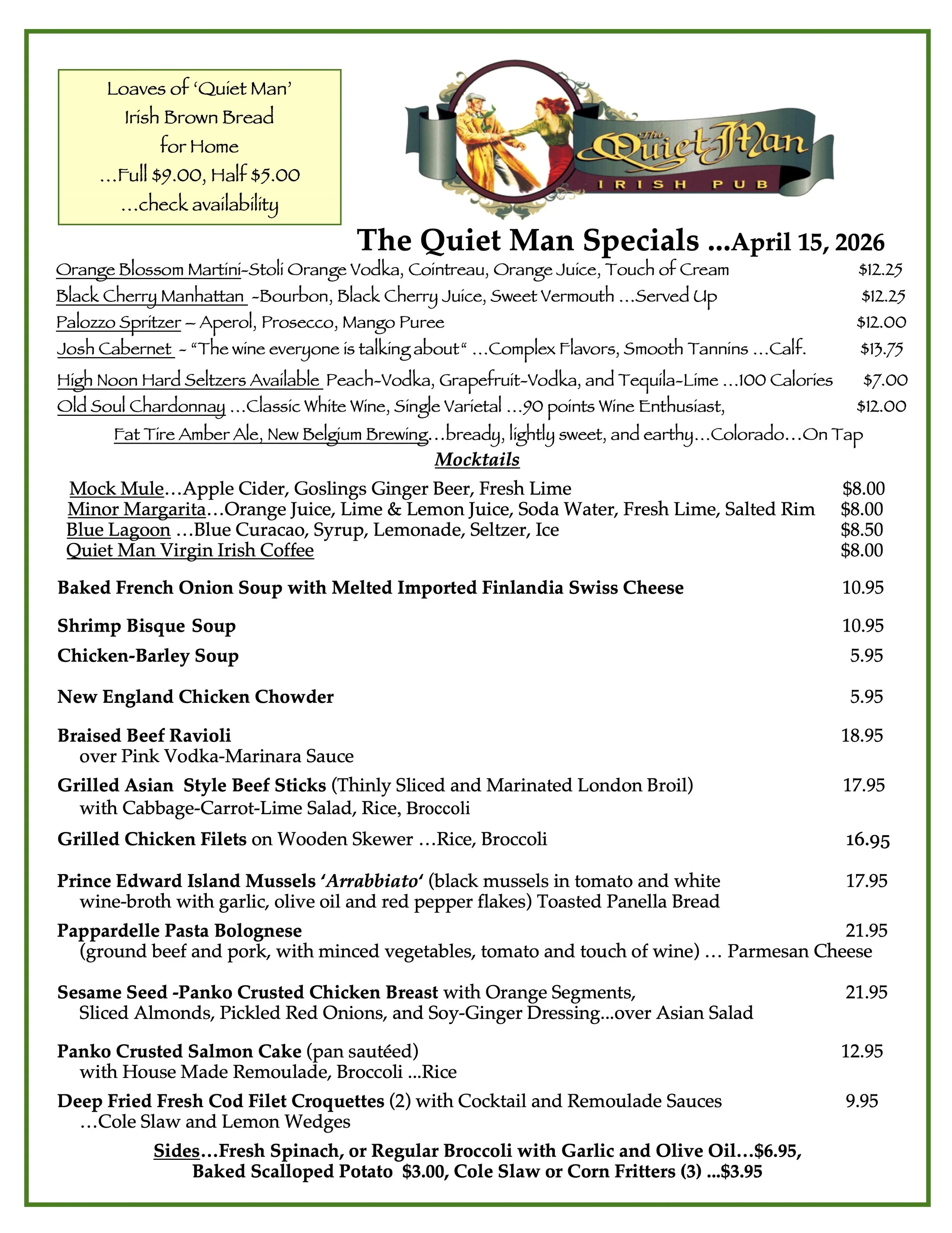 Daily Specials