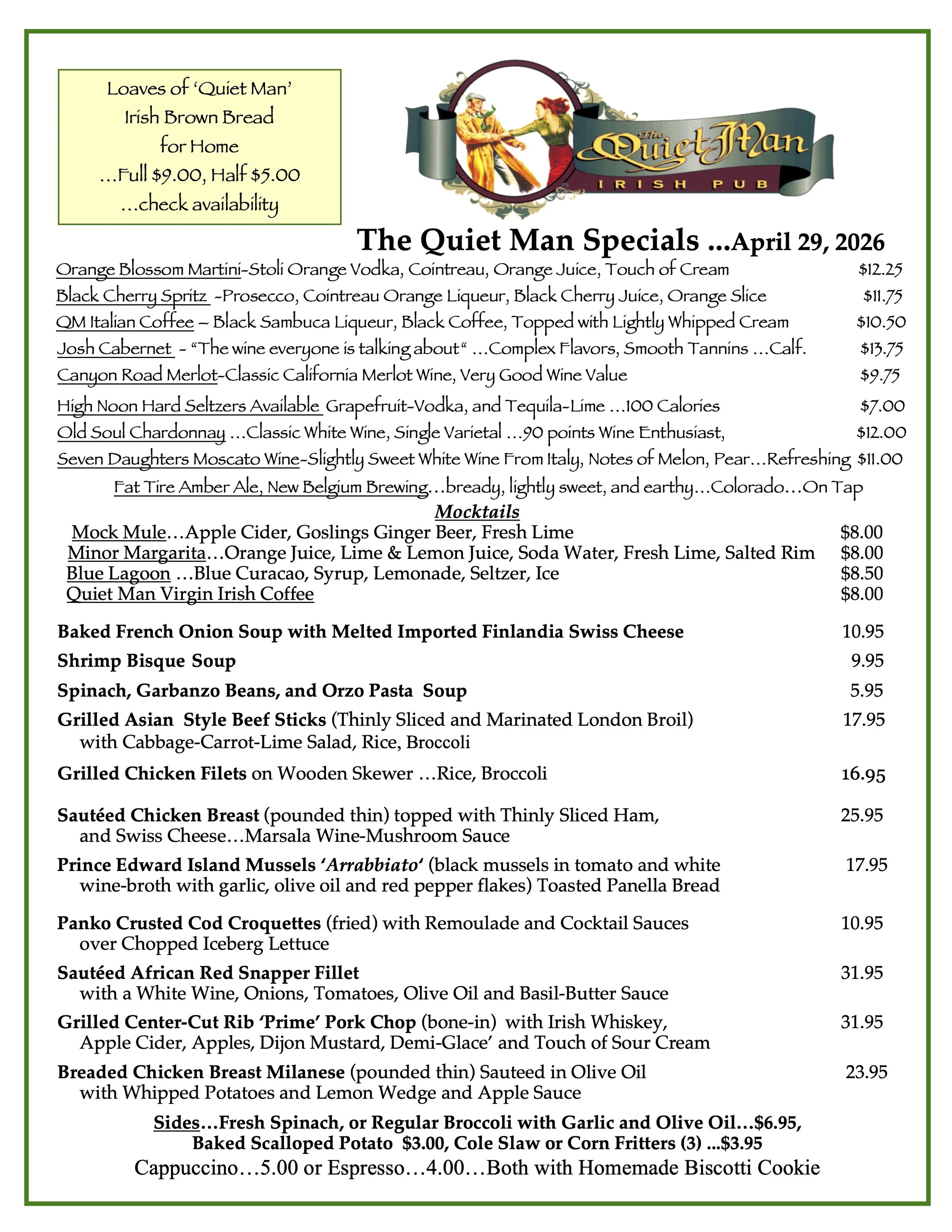 Daily Specials
