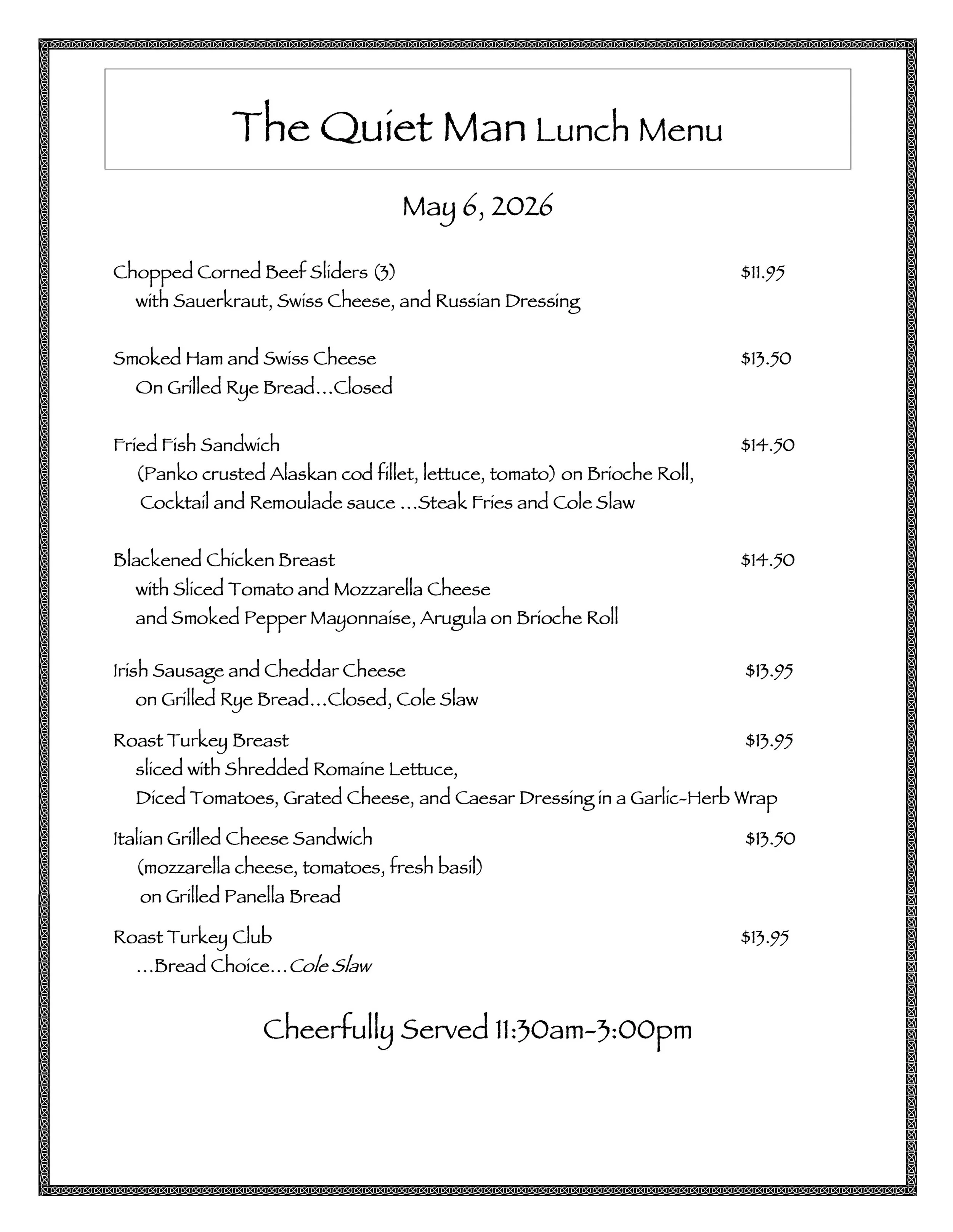 Lunch Specials