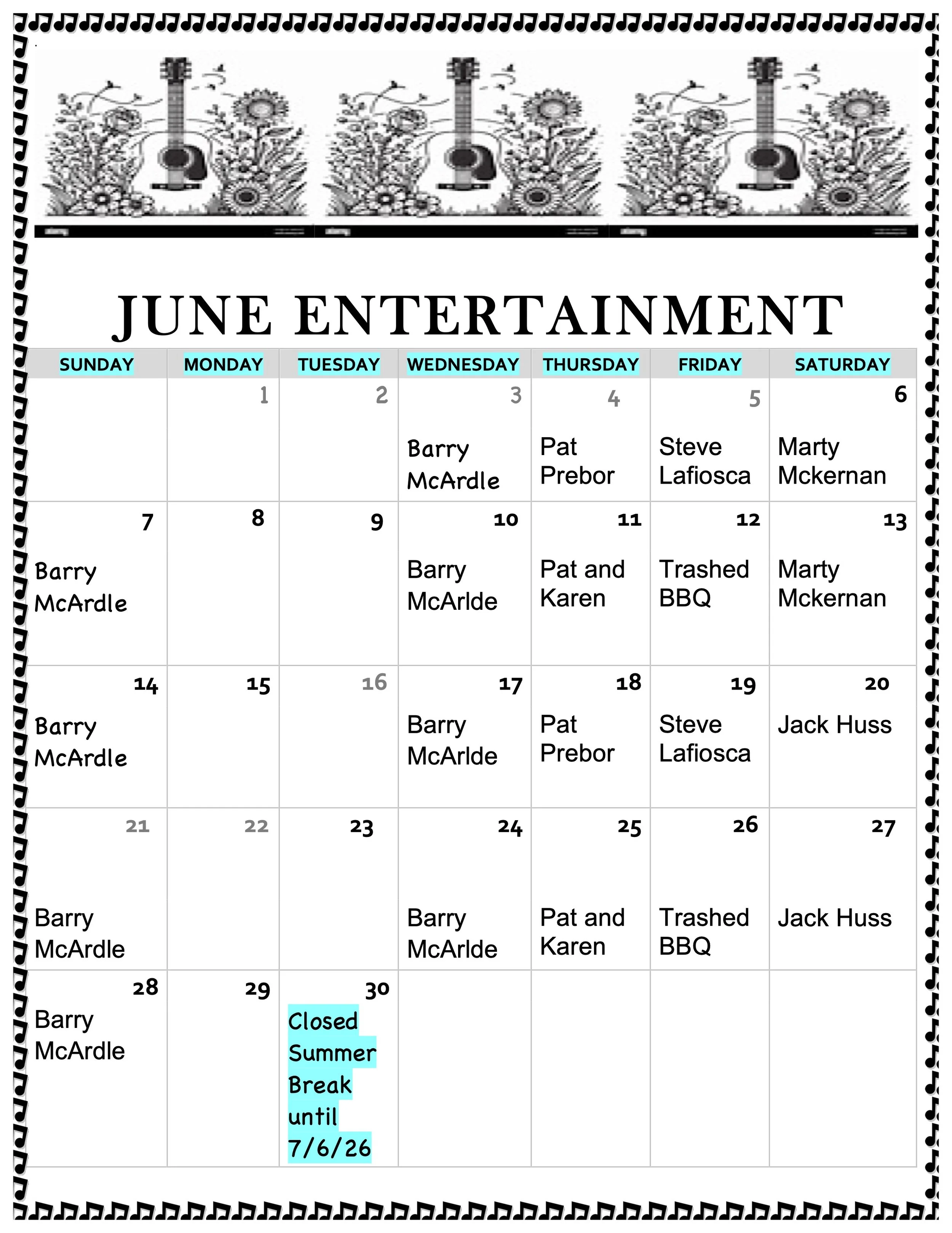 June Entertainment