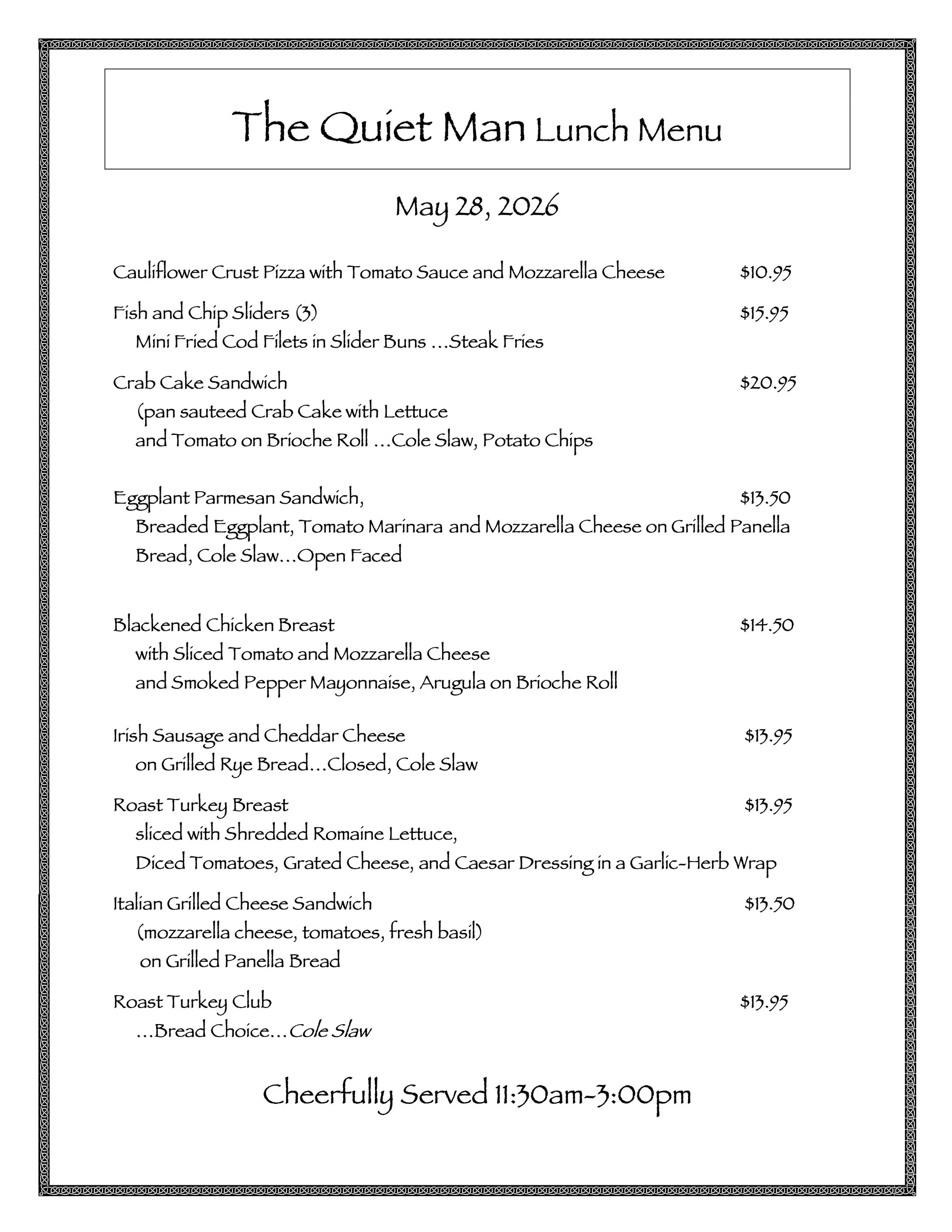Lunch Specials