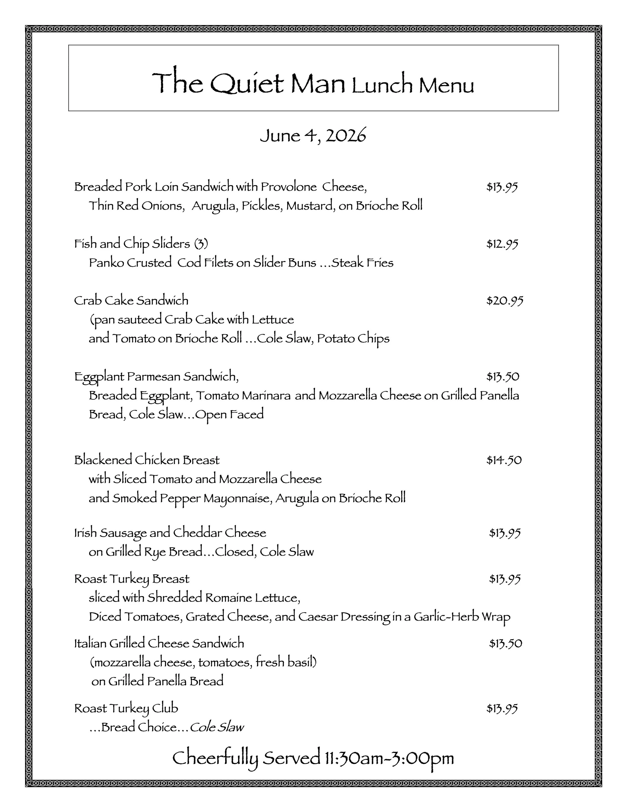 Lunch Specials