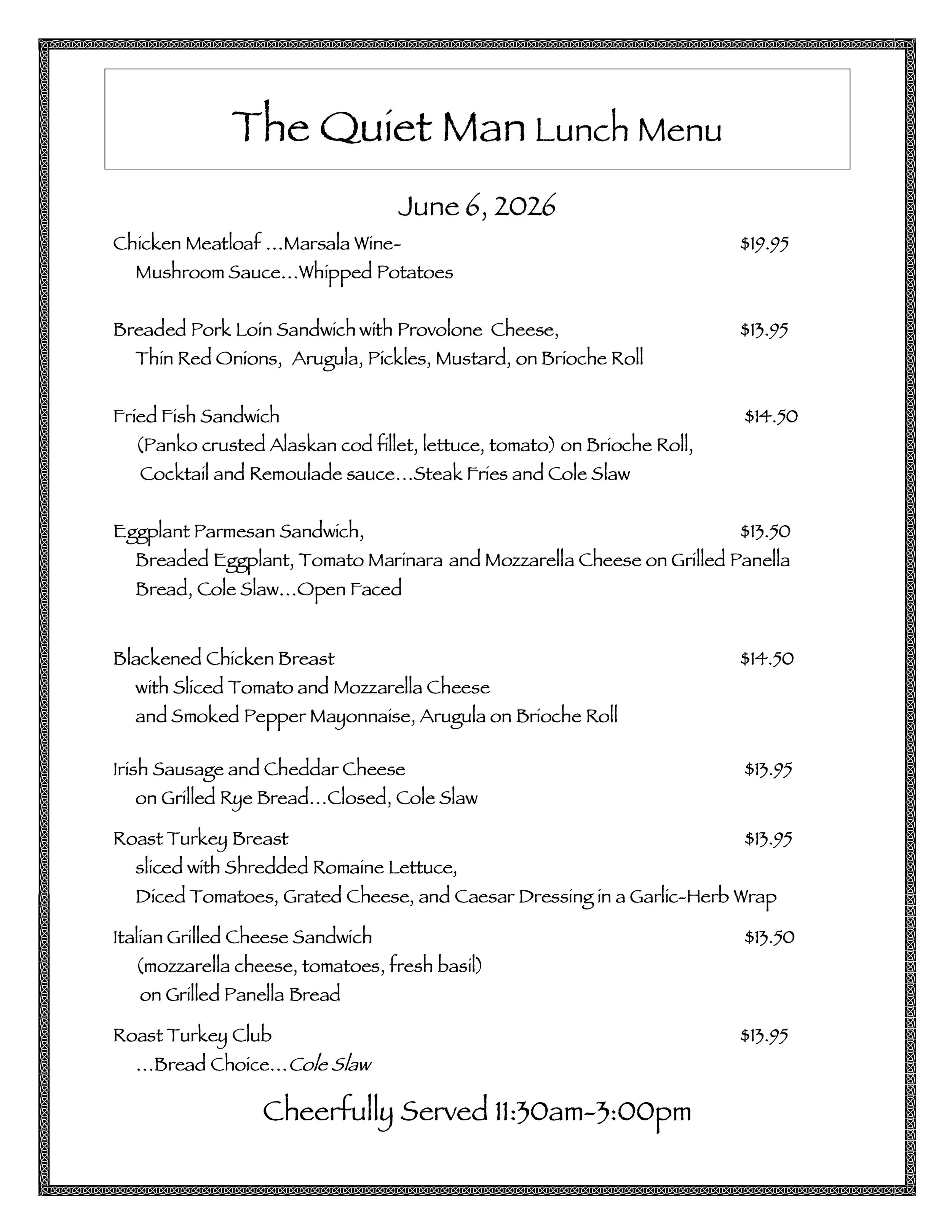 Lunch Specials
