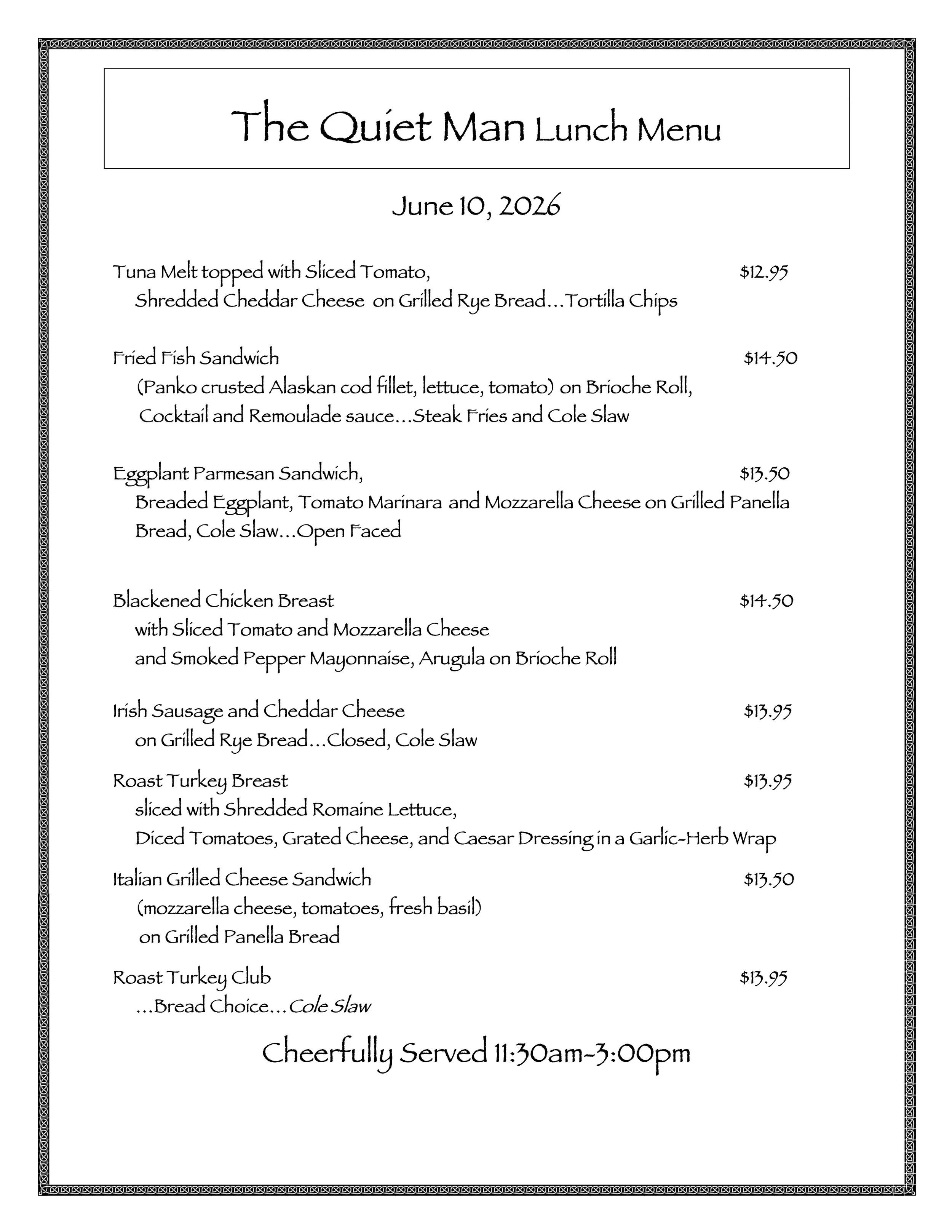Lunch Specials