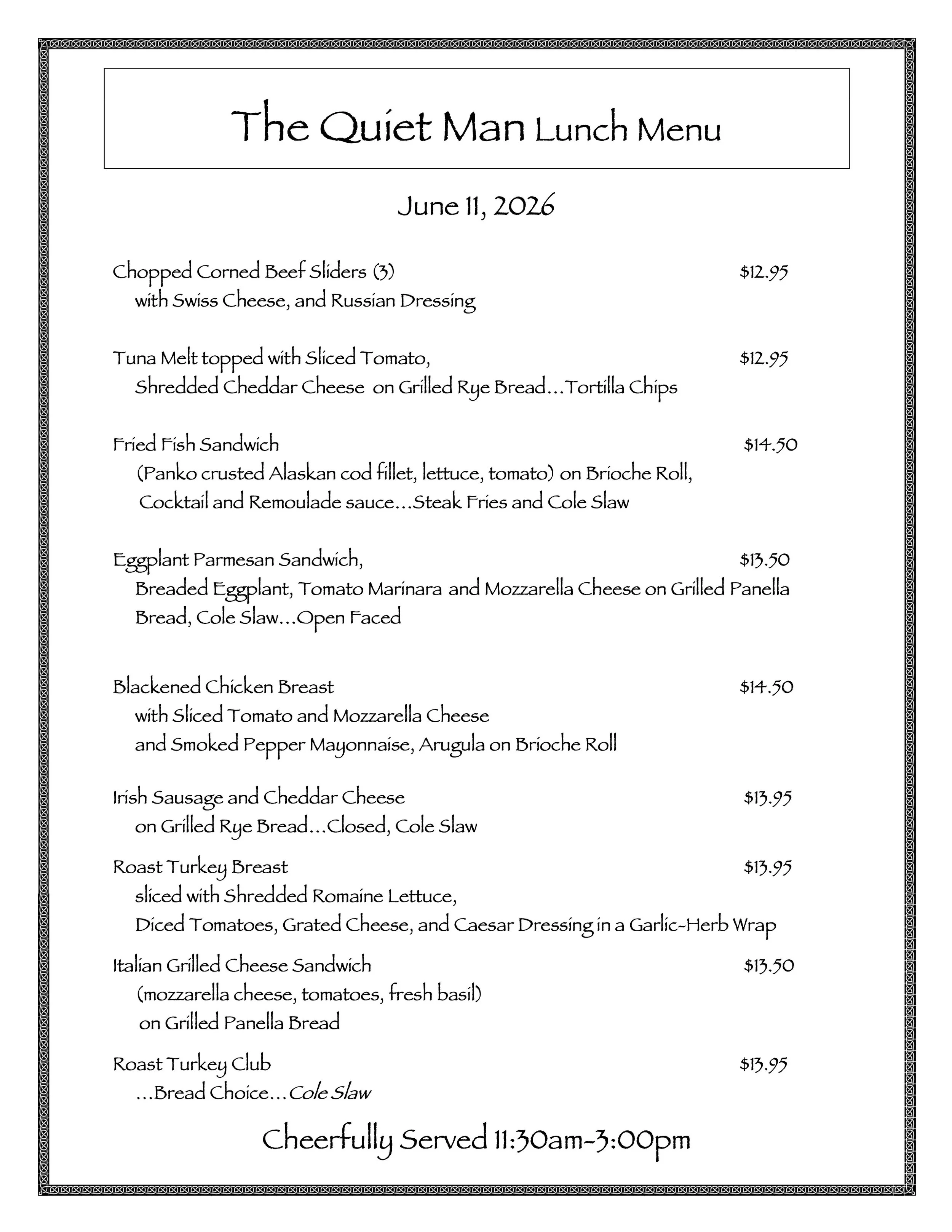 Lunch Specials