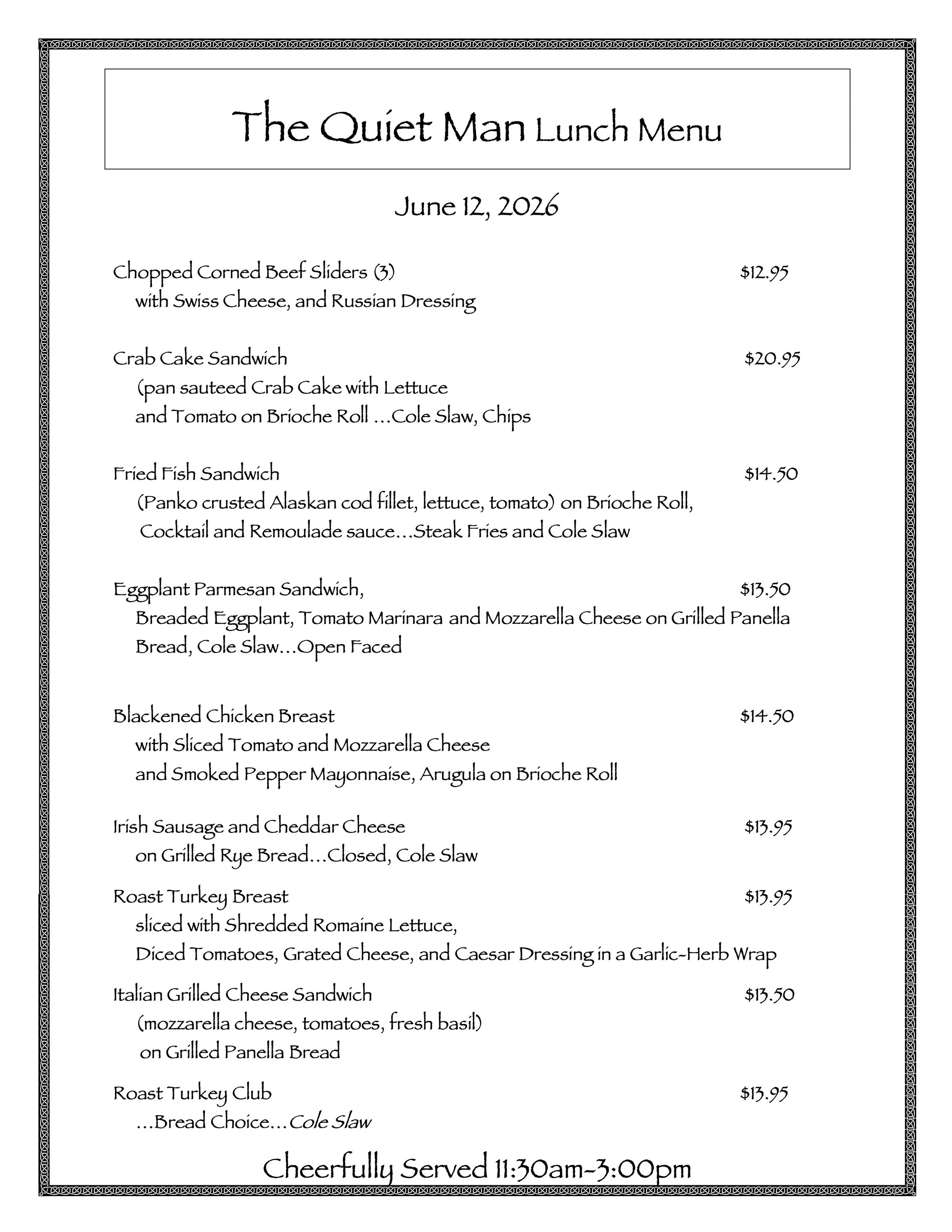 Lunch Specials