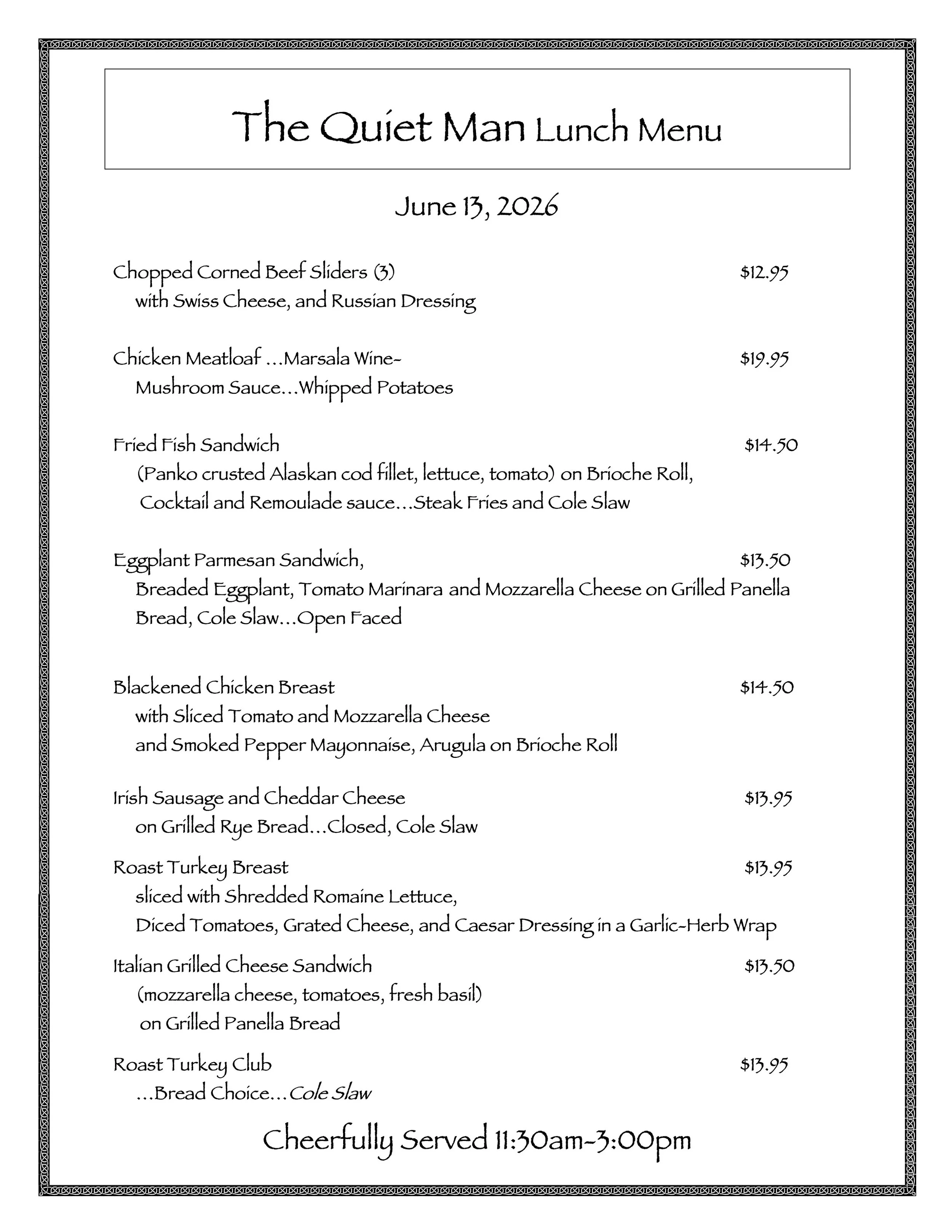 Lunch Specials