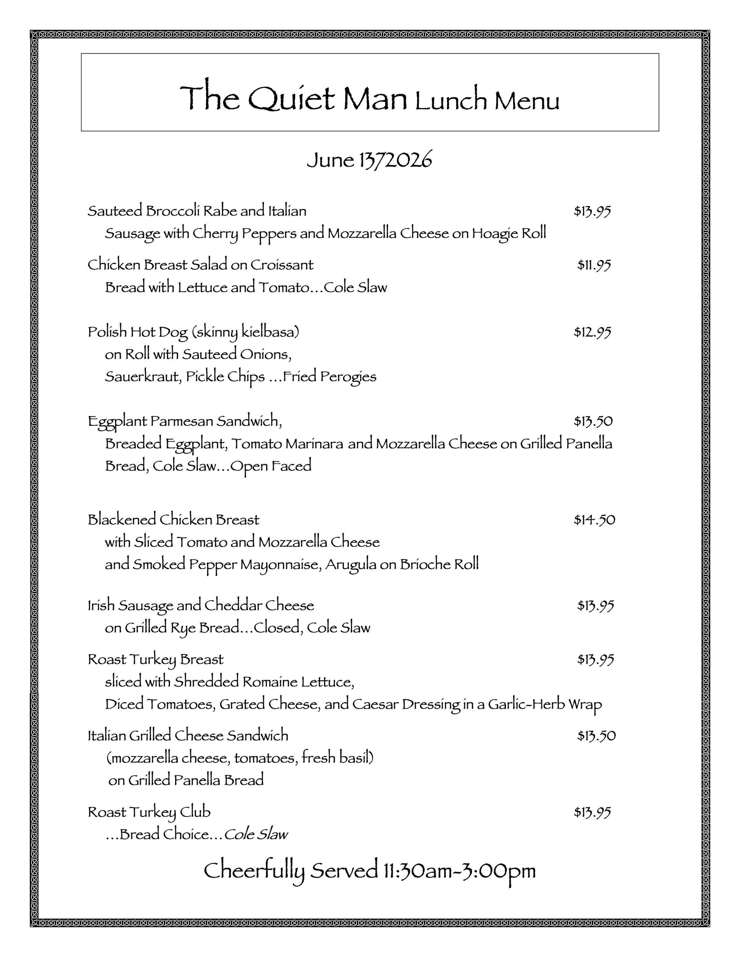 Lunch Specials