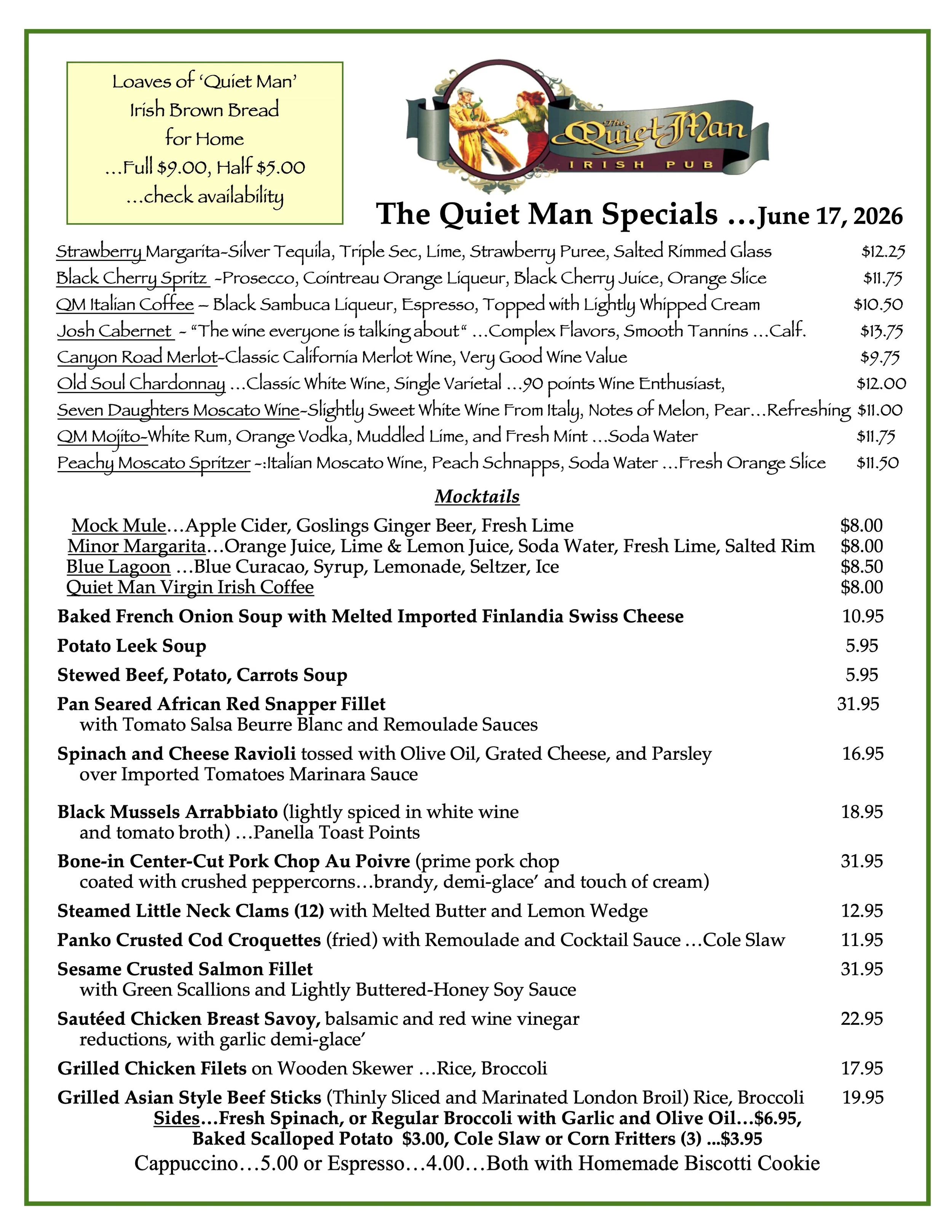 Daily Specials