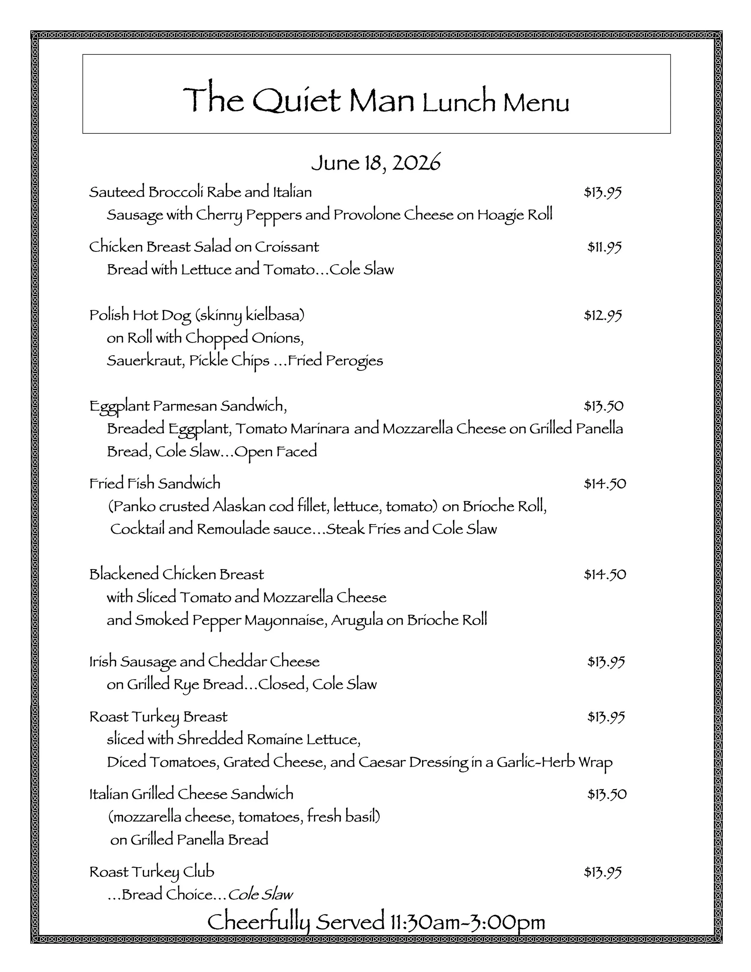 Lunch Specials