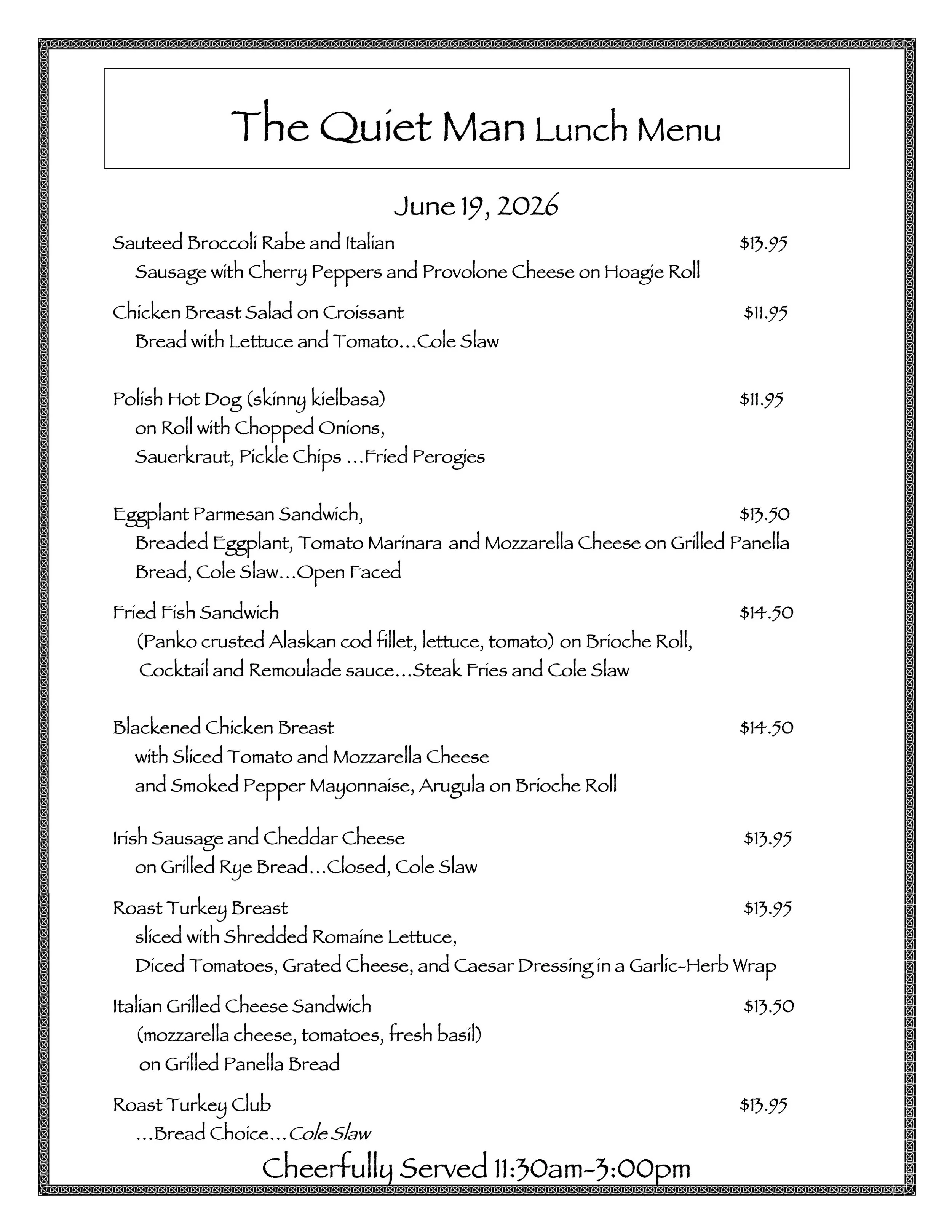 Lunch Specials
